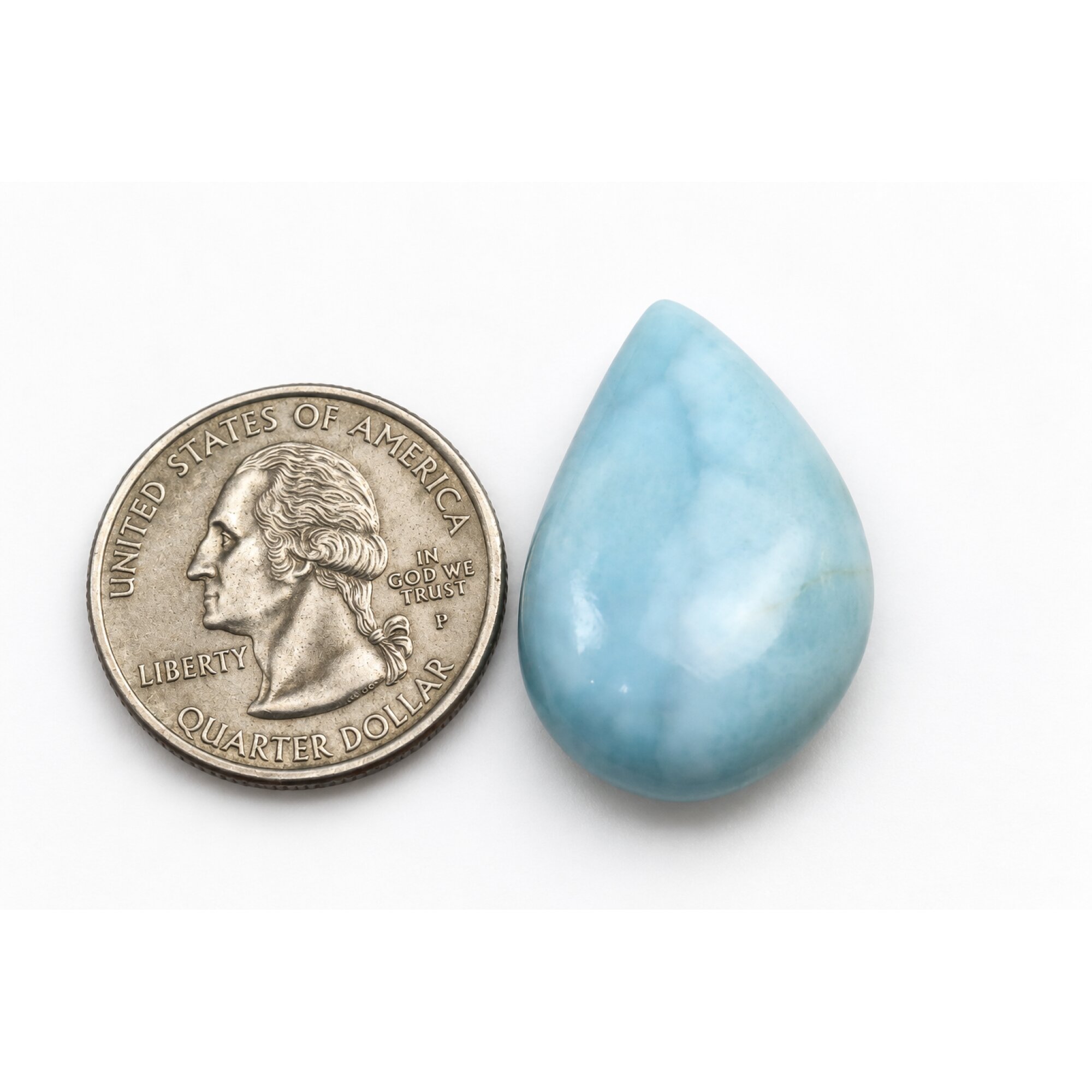 Authentic green blue Dominican Larimar cabochon 31mm – photo 4