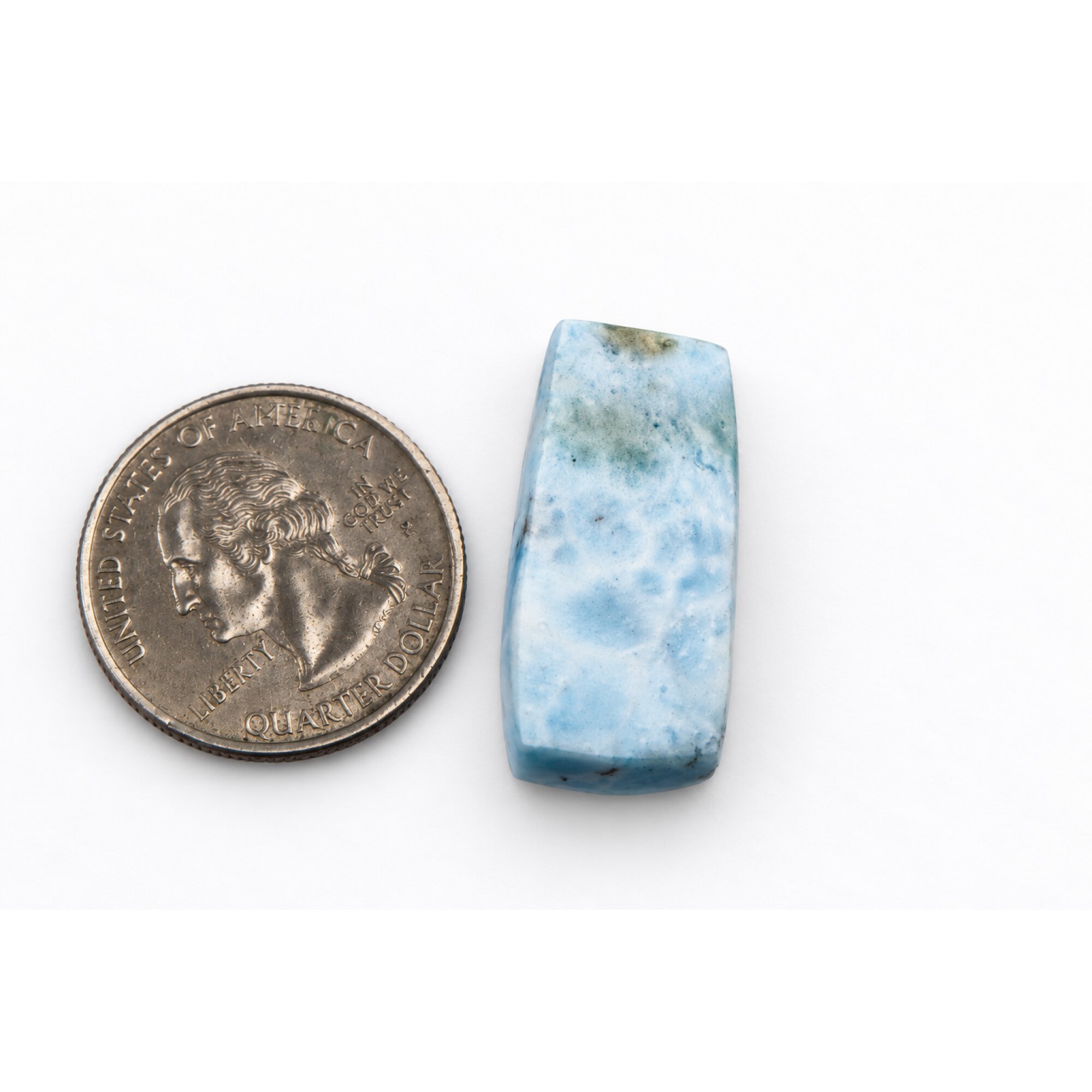 Genuine sea blue Dominican Larimar cabochon 27mm – photo 6