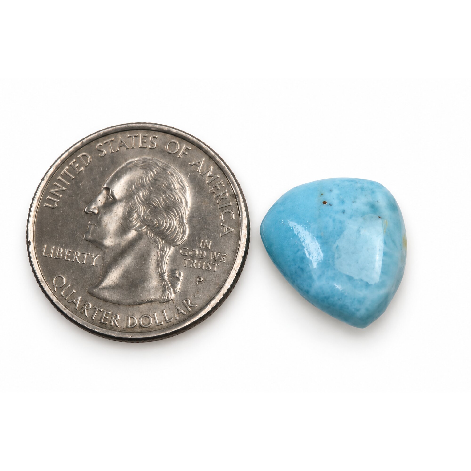 Genuine sky blue Dominican Larimar cabochon 15mm – photo 4