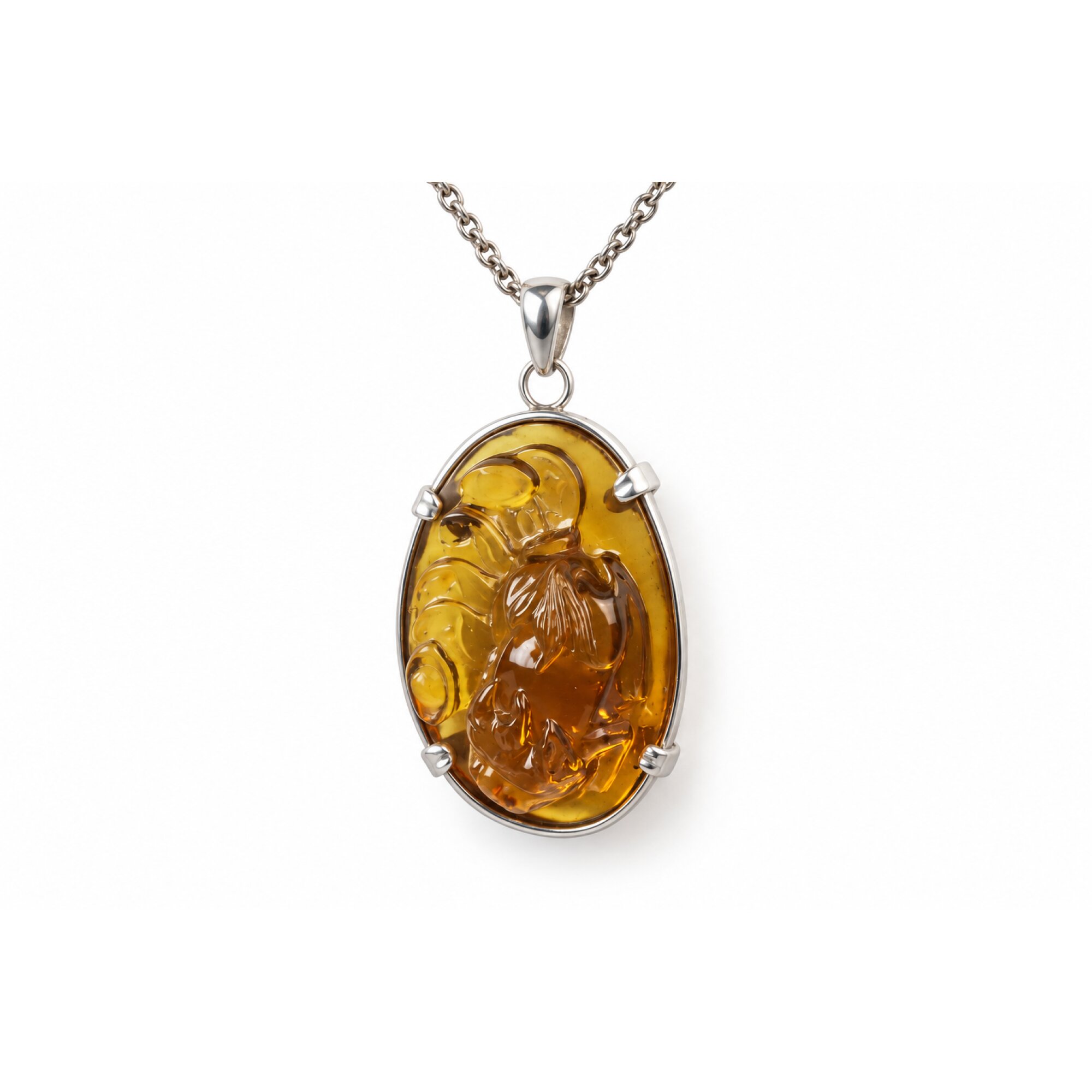 Earth mined sky blue Dominican amber sterling silver amber 55mm – photo 9