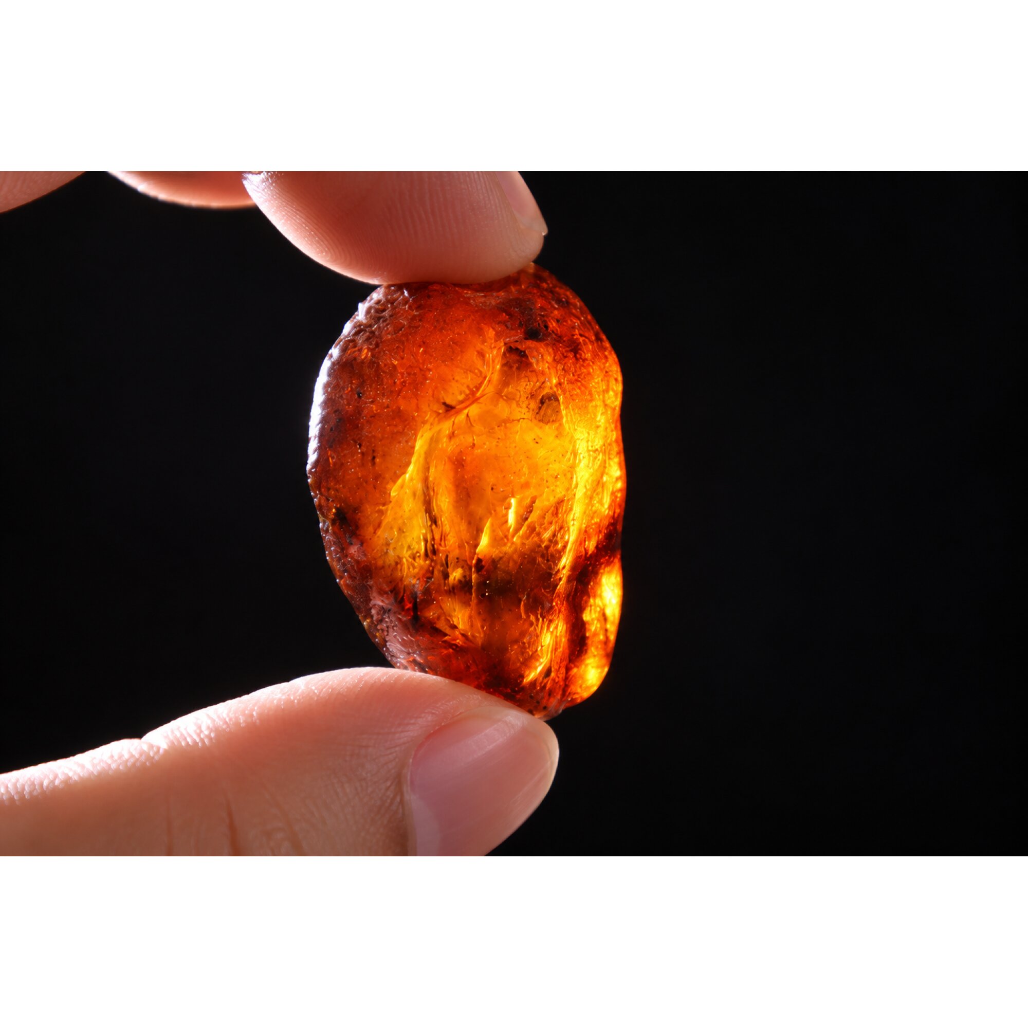 Genuine deep sea blue rough specimen Dominican amber 10.6g – photo 14