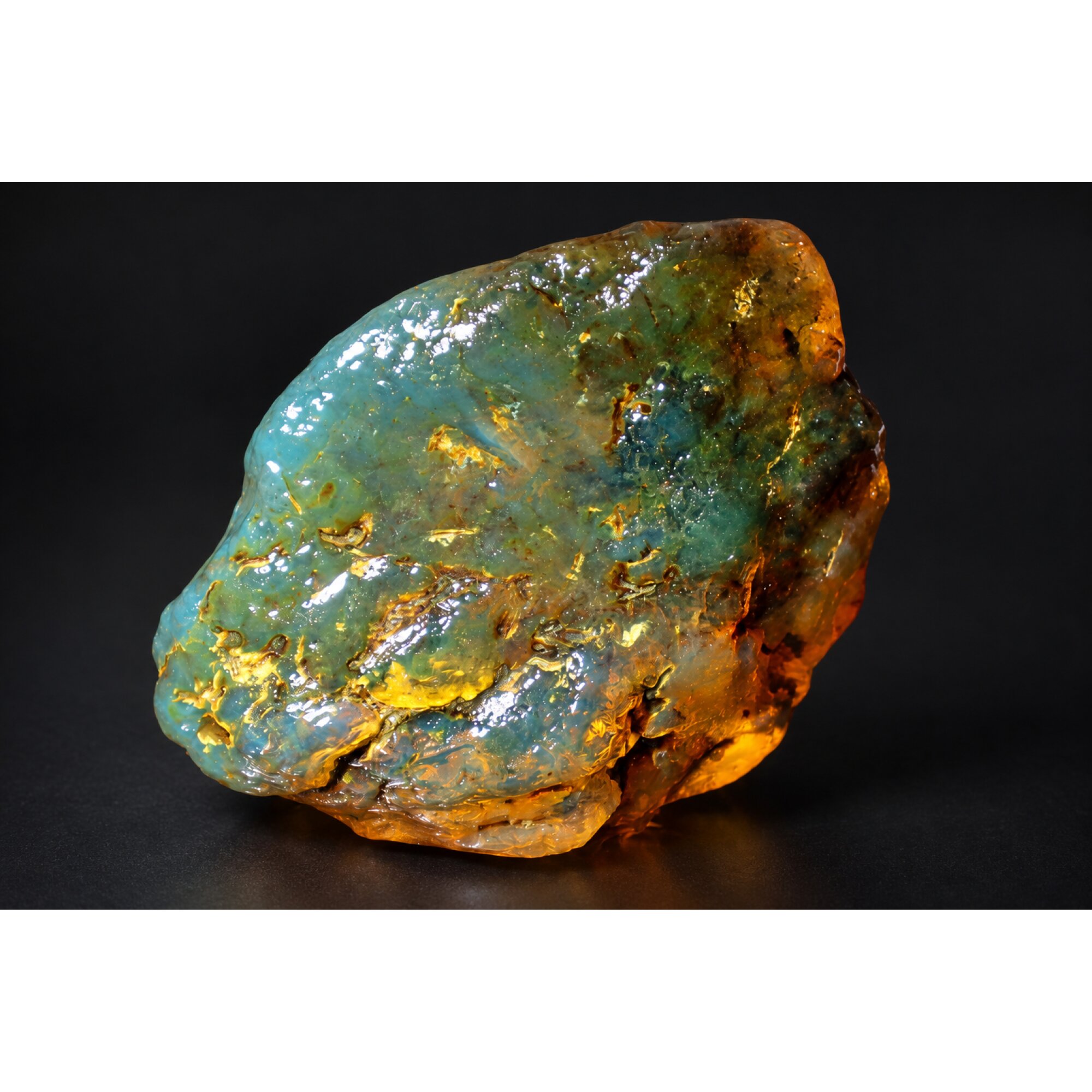 Earth mined green blue rough specimen Dominican amber 16.5g – photo 7