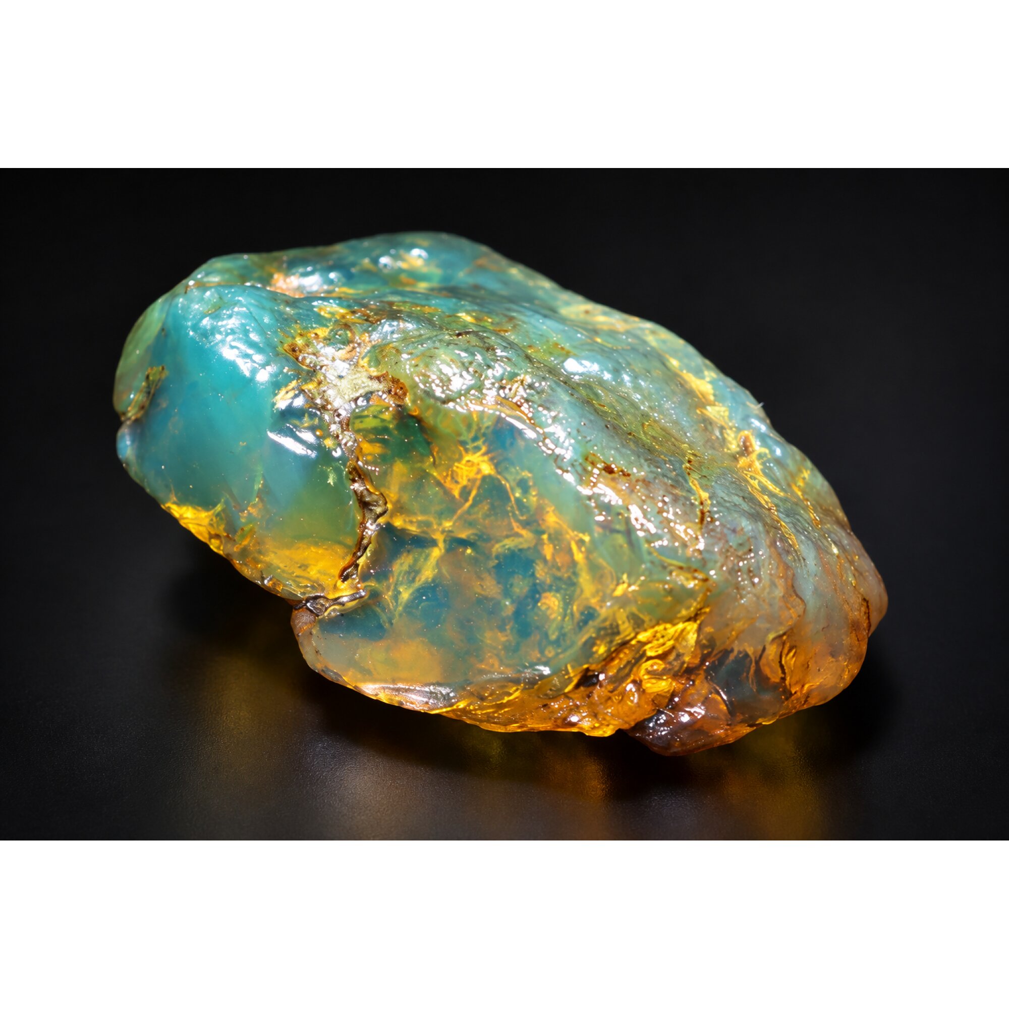 Earth mined green blue rough specimen Dominican amber 16.5g – photo 9