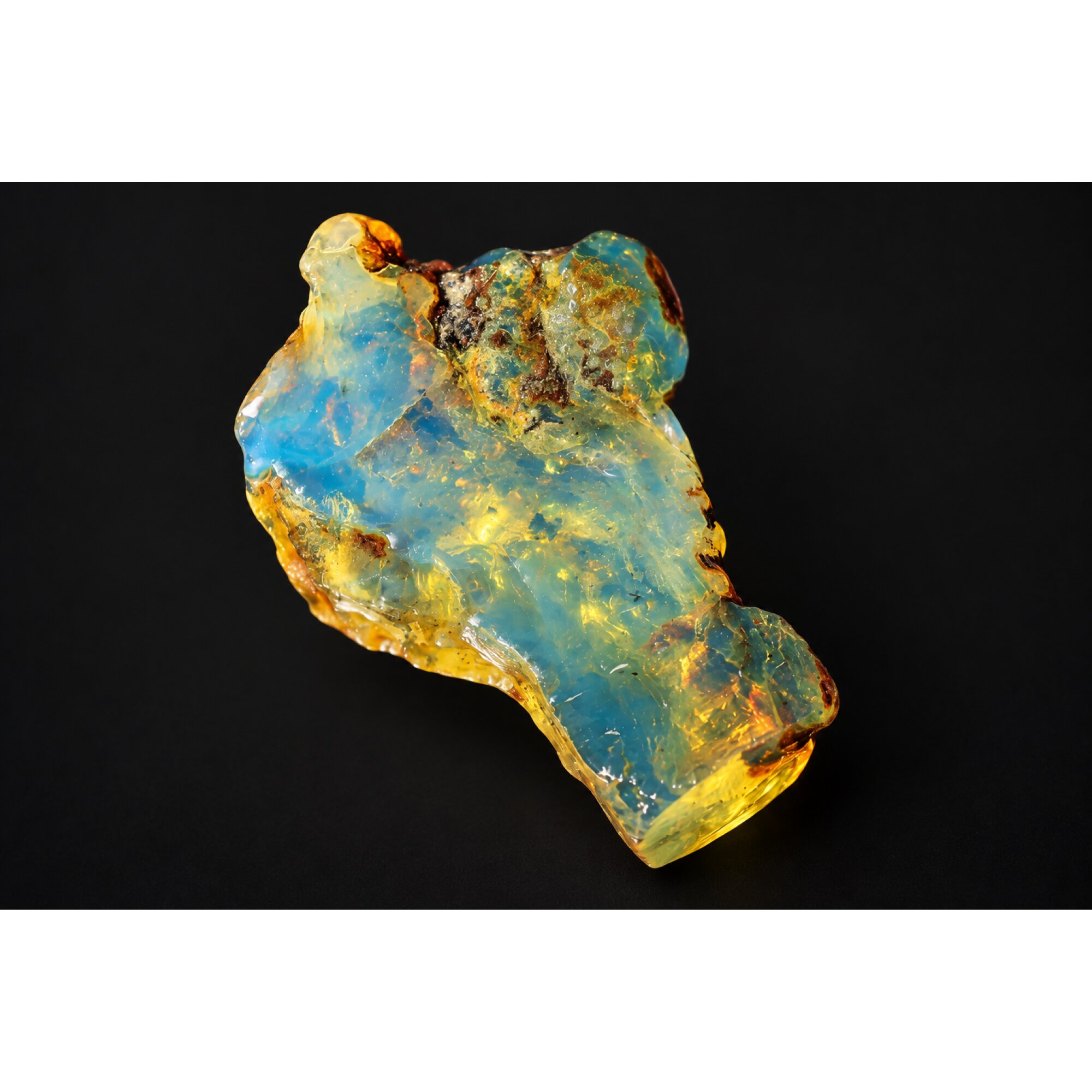 Genuine sky blue rough specimen Dominican amber 8.5g – photo 8