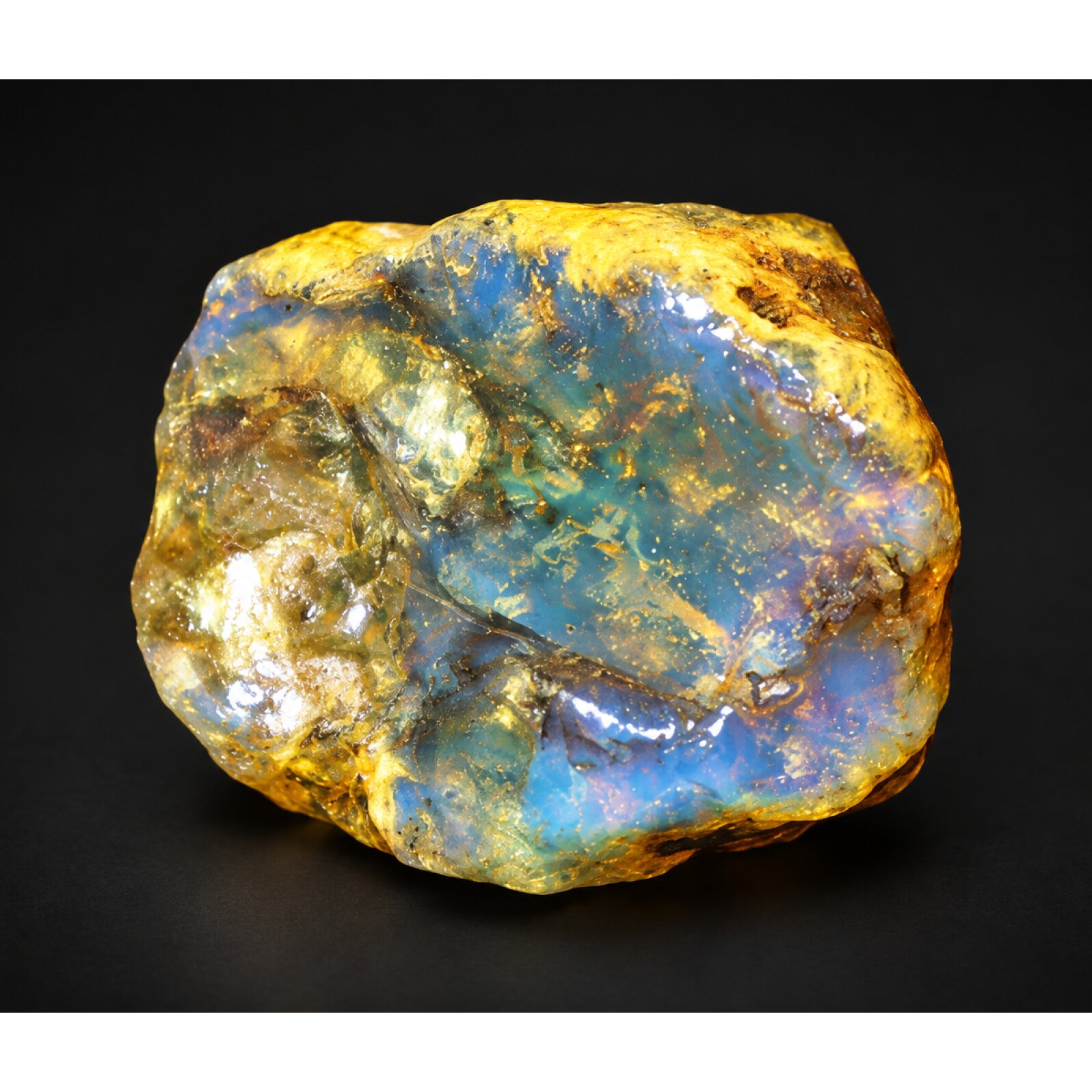 Earth mined green blue rough specimen Dominican amber 9.5g