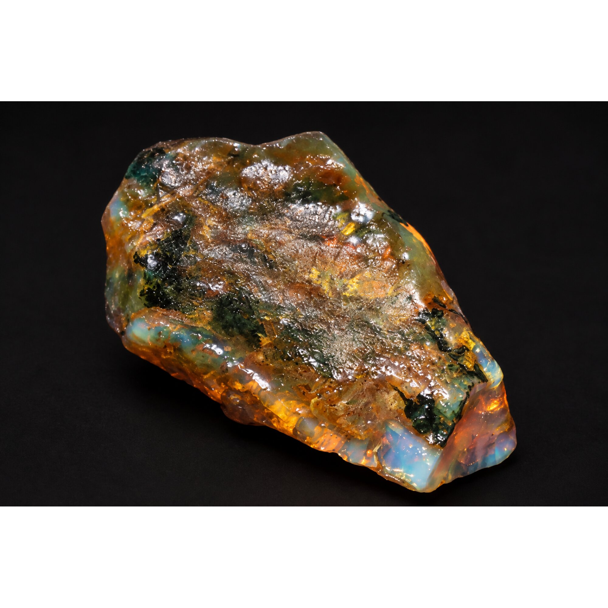 Nature created orange blue rough specimen Dominican amber 8.9g – photo 12