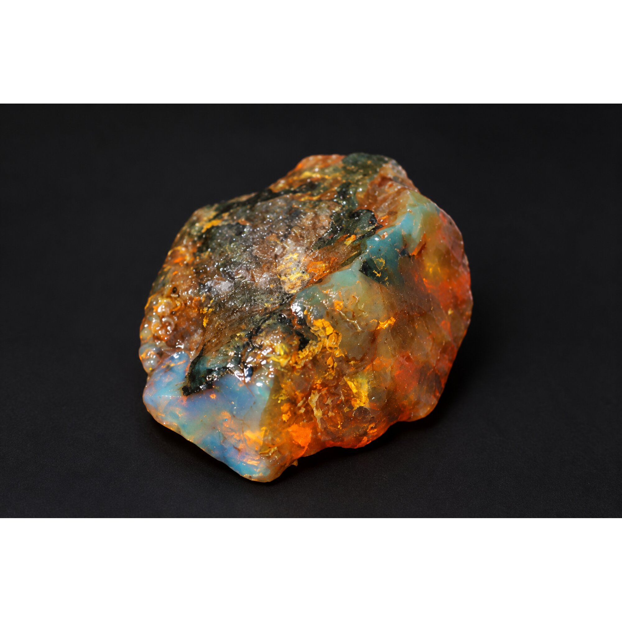Nature created orange blue rough specimen Dominican amber 8.9g – photo 16