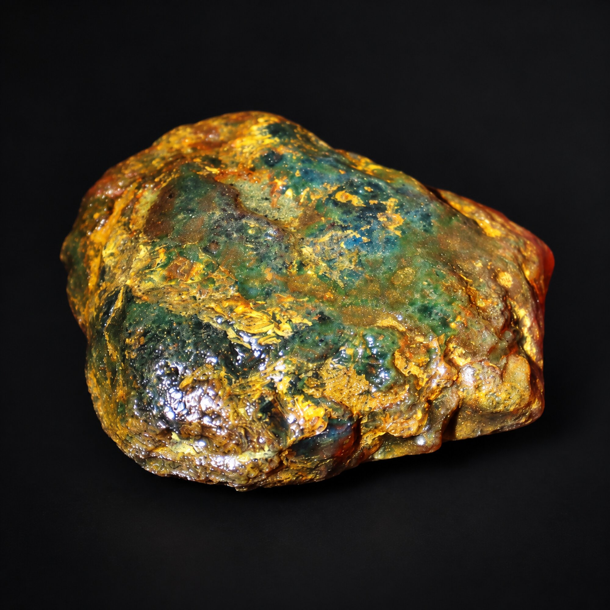 Genuine green cognac blue rough specimen Dominican amber 20.3g – photo 4