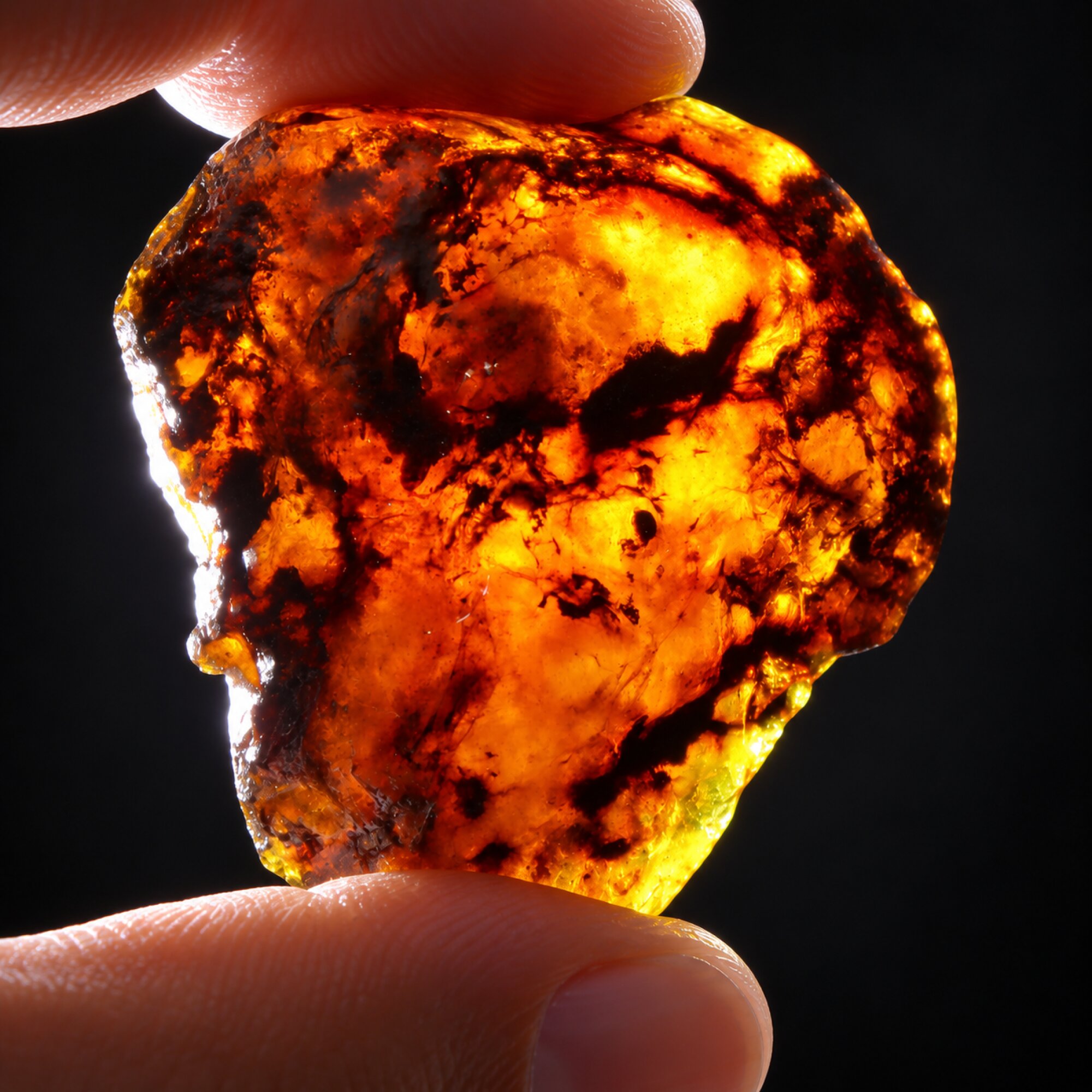 Genuine green cognac blue rough specimen Dominican amber 20.3g – photo 5