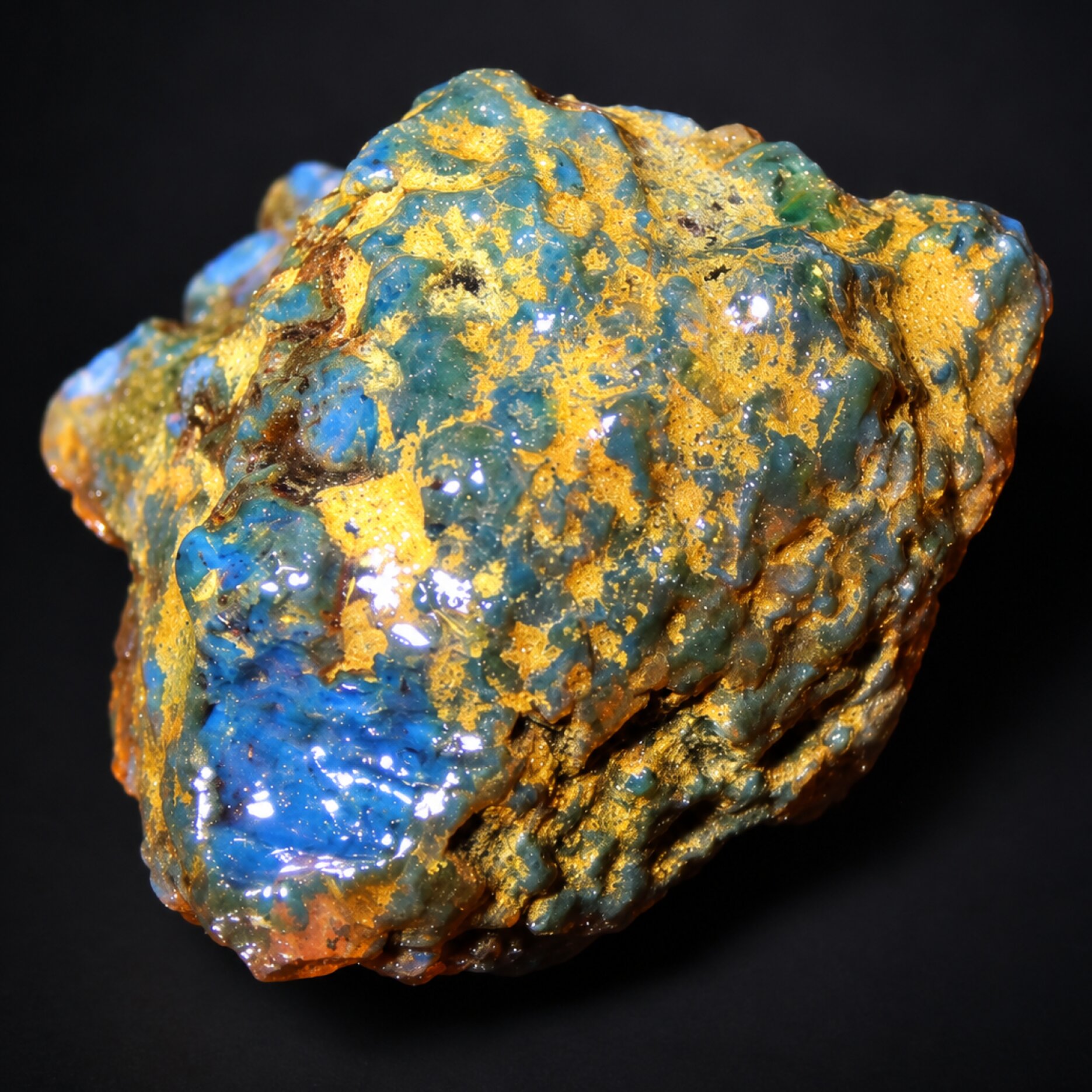 Genuine green blue rough specimen Dominican amber 18g