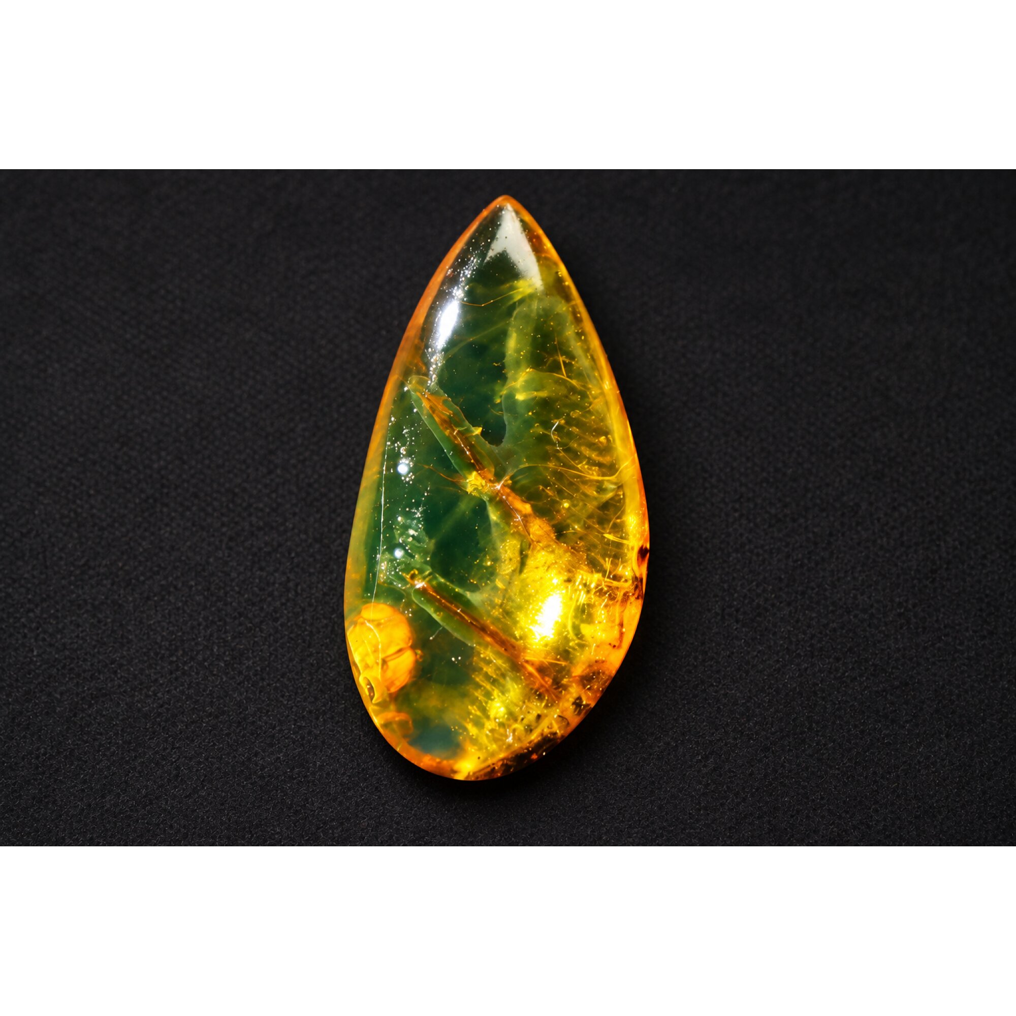 Authentic green blue polished Dominican amber 1.1g – photo 2