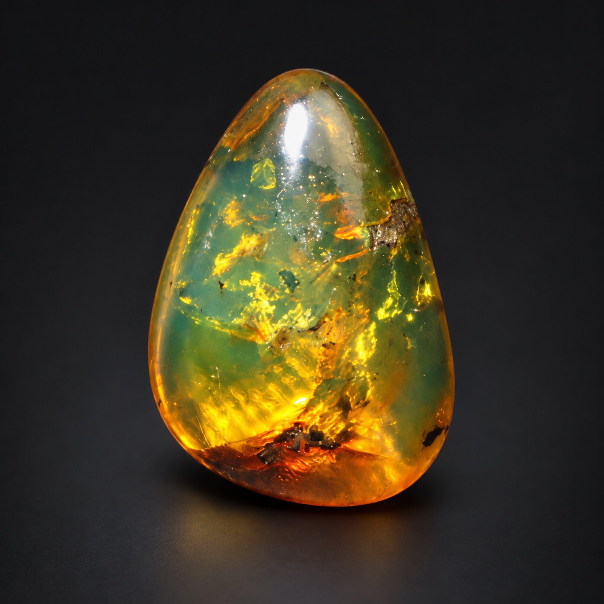 Untreated green blur polished Dominican amber 1.6g – photo 6