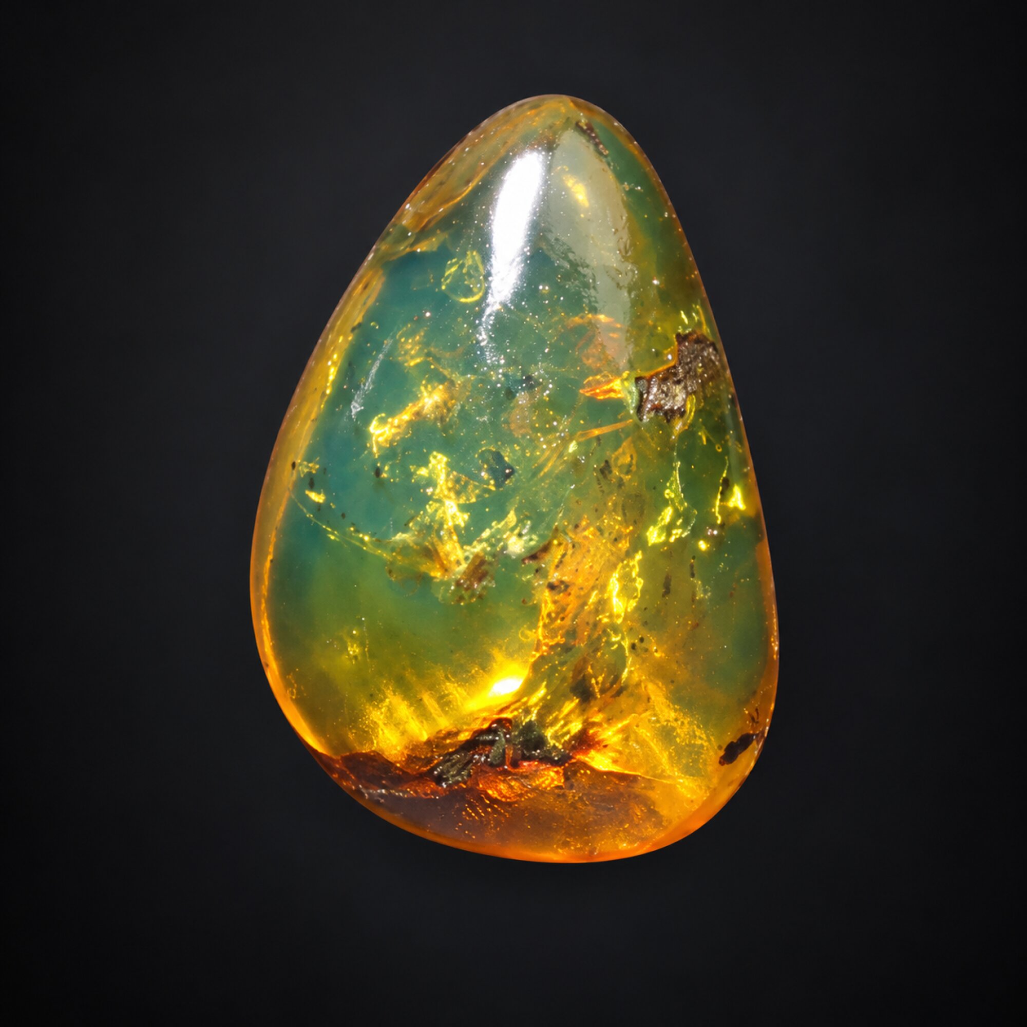 Untreated green blur polished Dominican amber 1.6g – photo 7