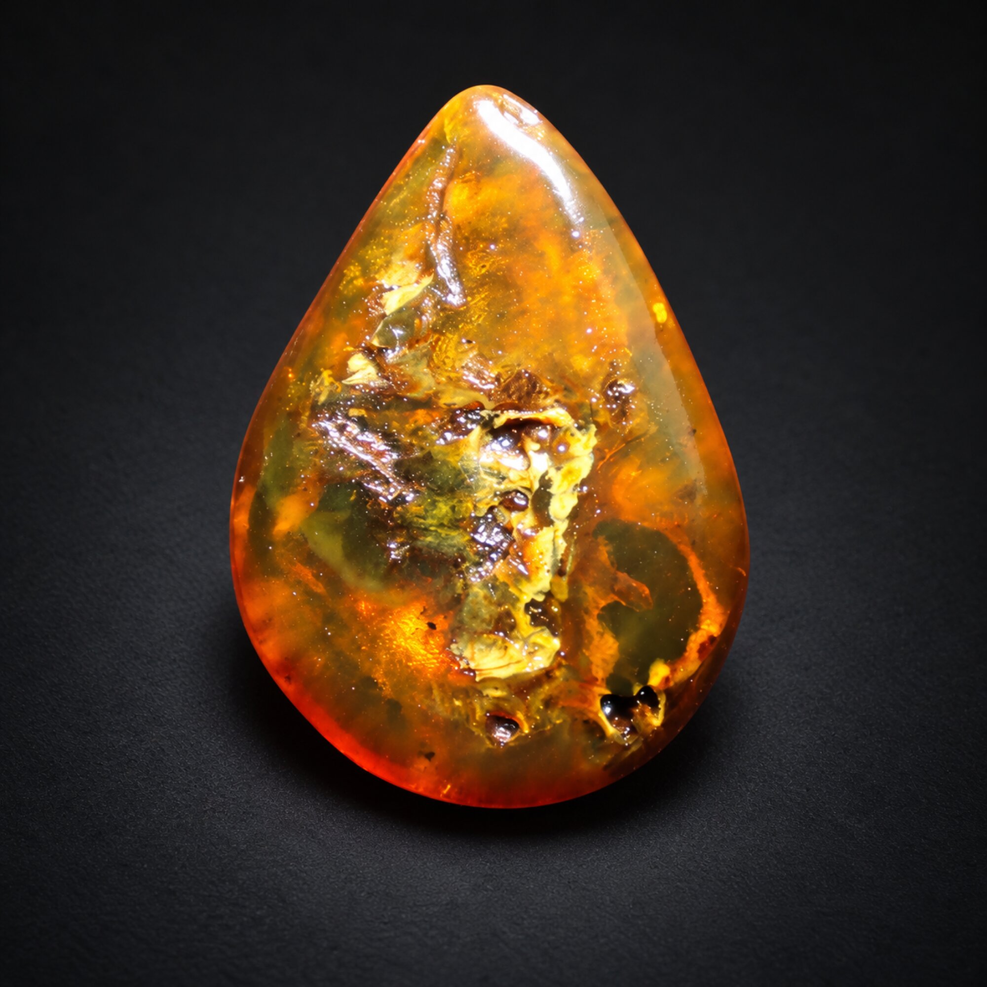 Untreated green orange polished Dominican amber 1.5g – photo 5
