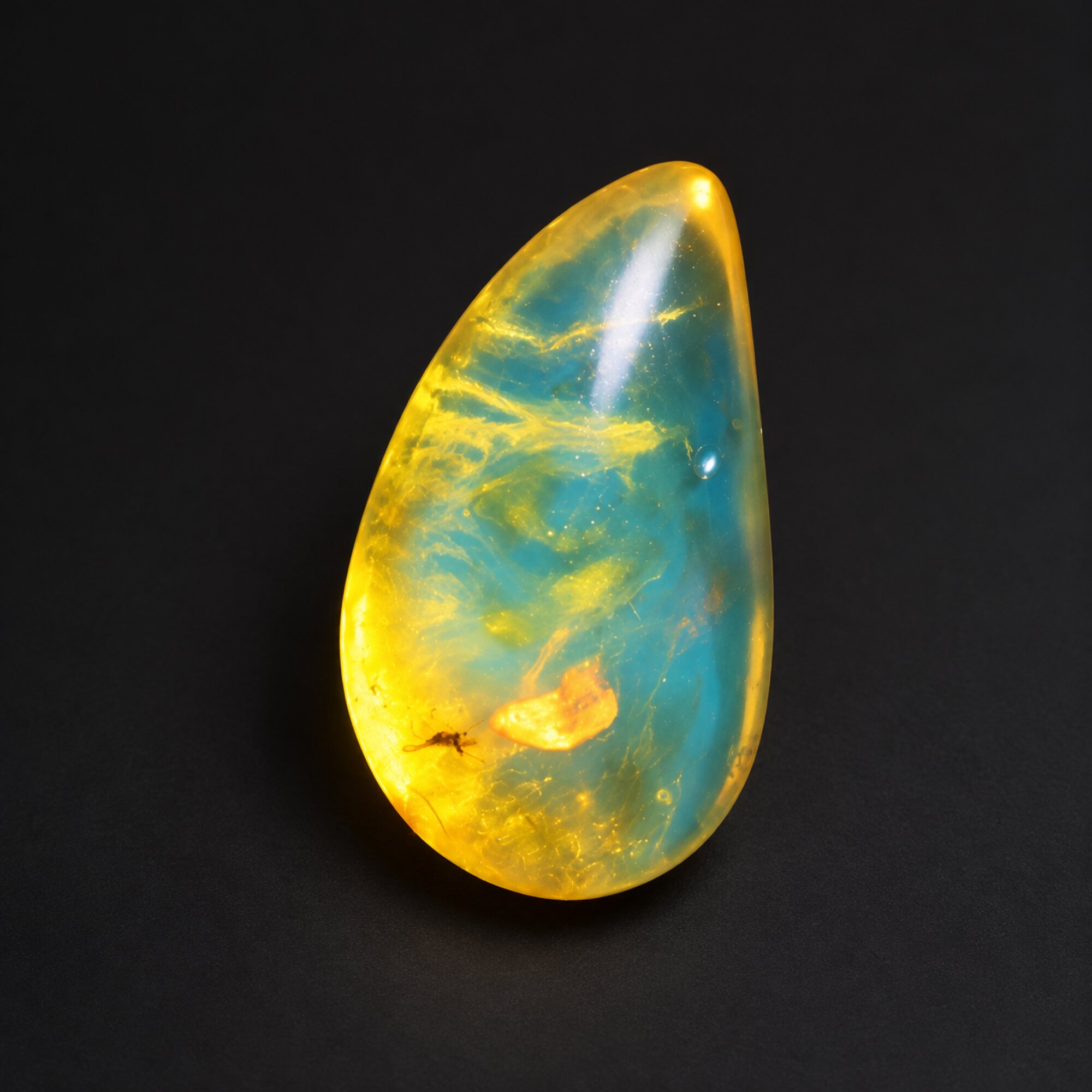 Untreated green orange polished Dominican amber 1.5g – photo 2