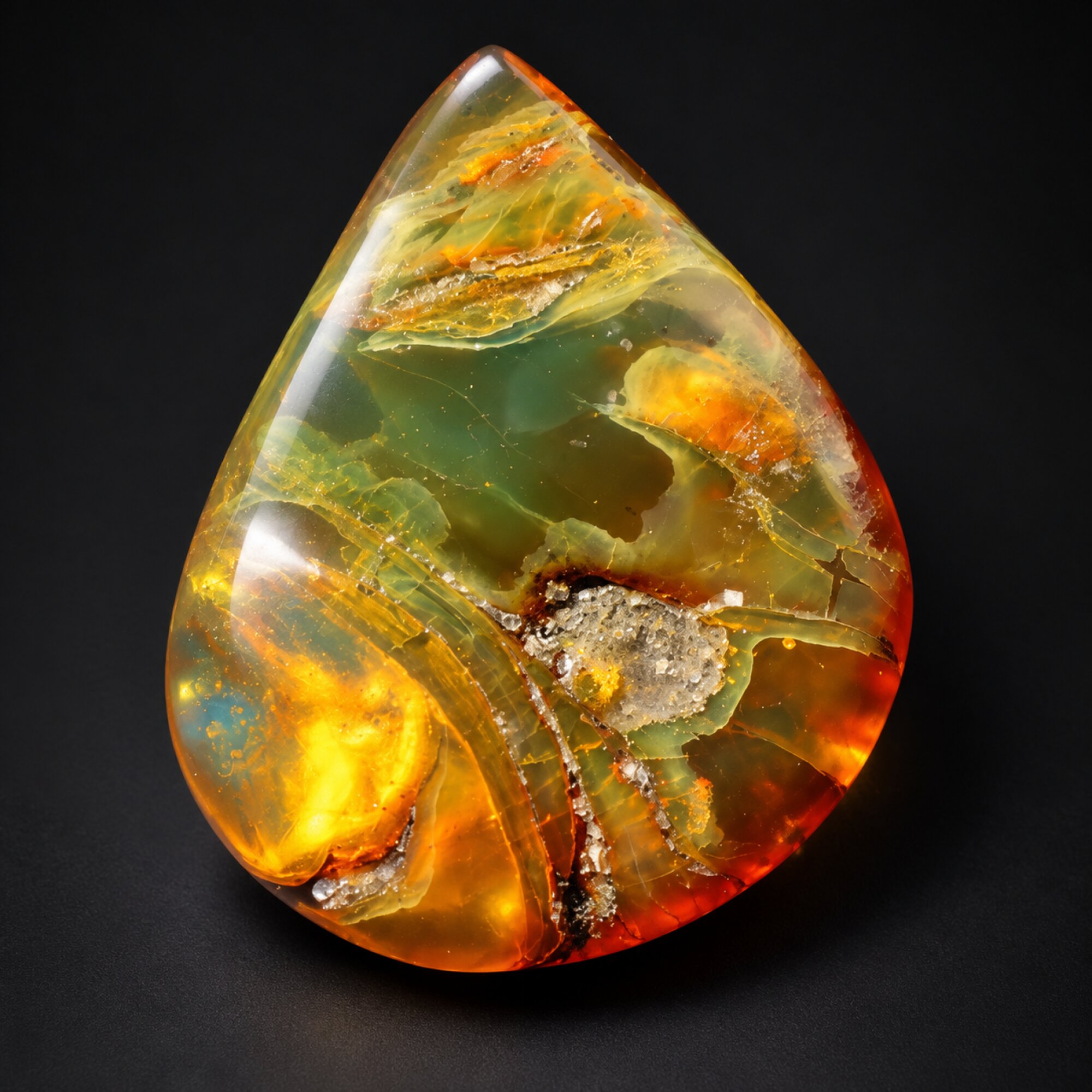 Untreated green red polished Dominican amber 2.3g – photo 3