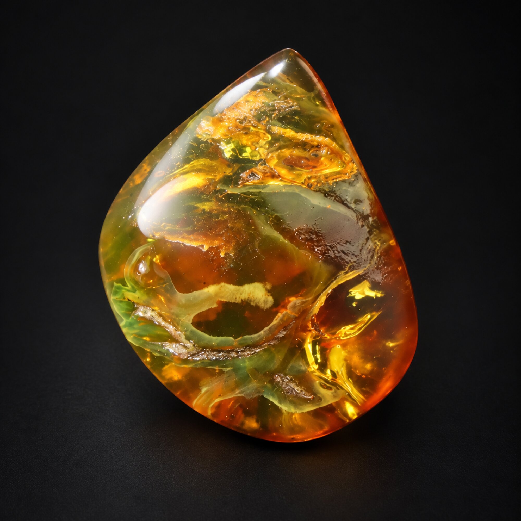 Untreated green red polished Dominican amber 2.3g – photo 10