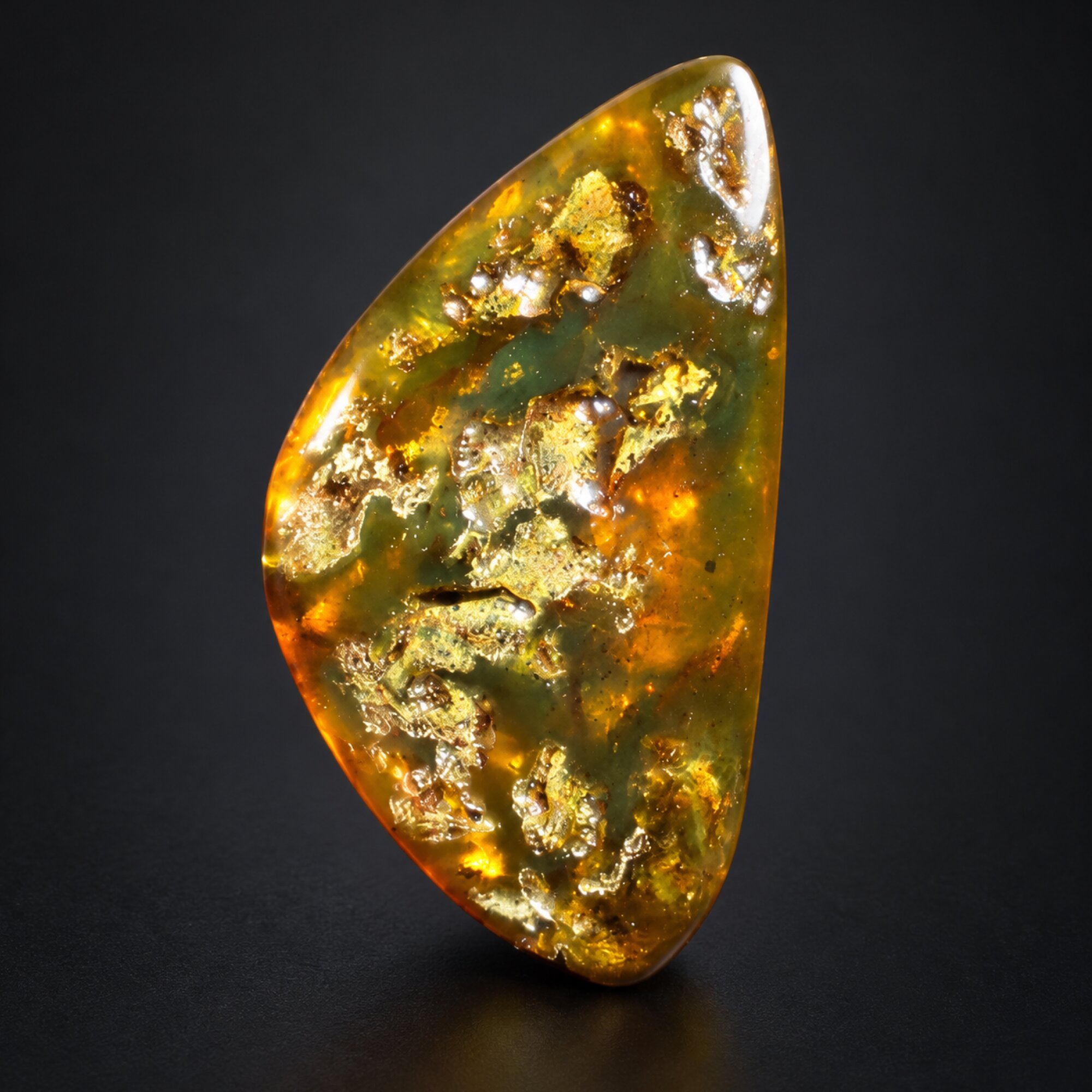 Untreated orange yellow polished Dominican amber 1.5g
