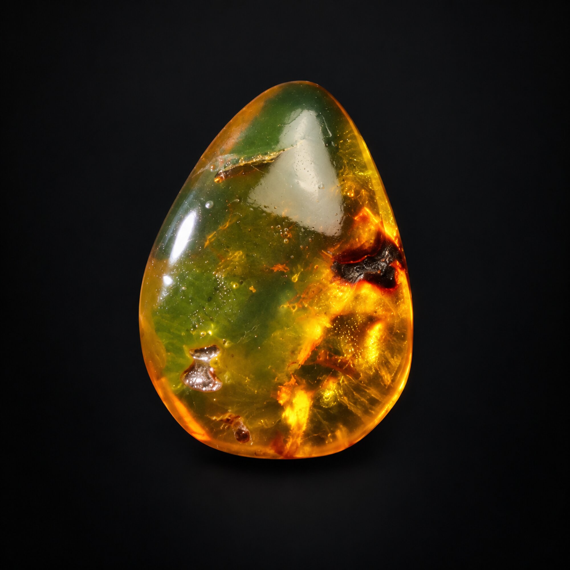Pure natural green yellow polished Dominican amber 1.3g – photo 2