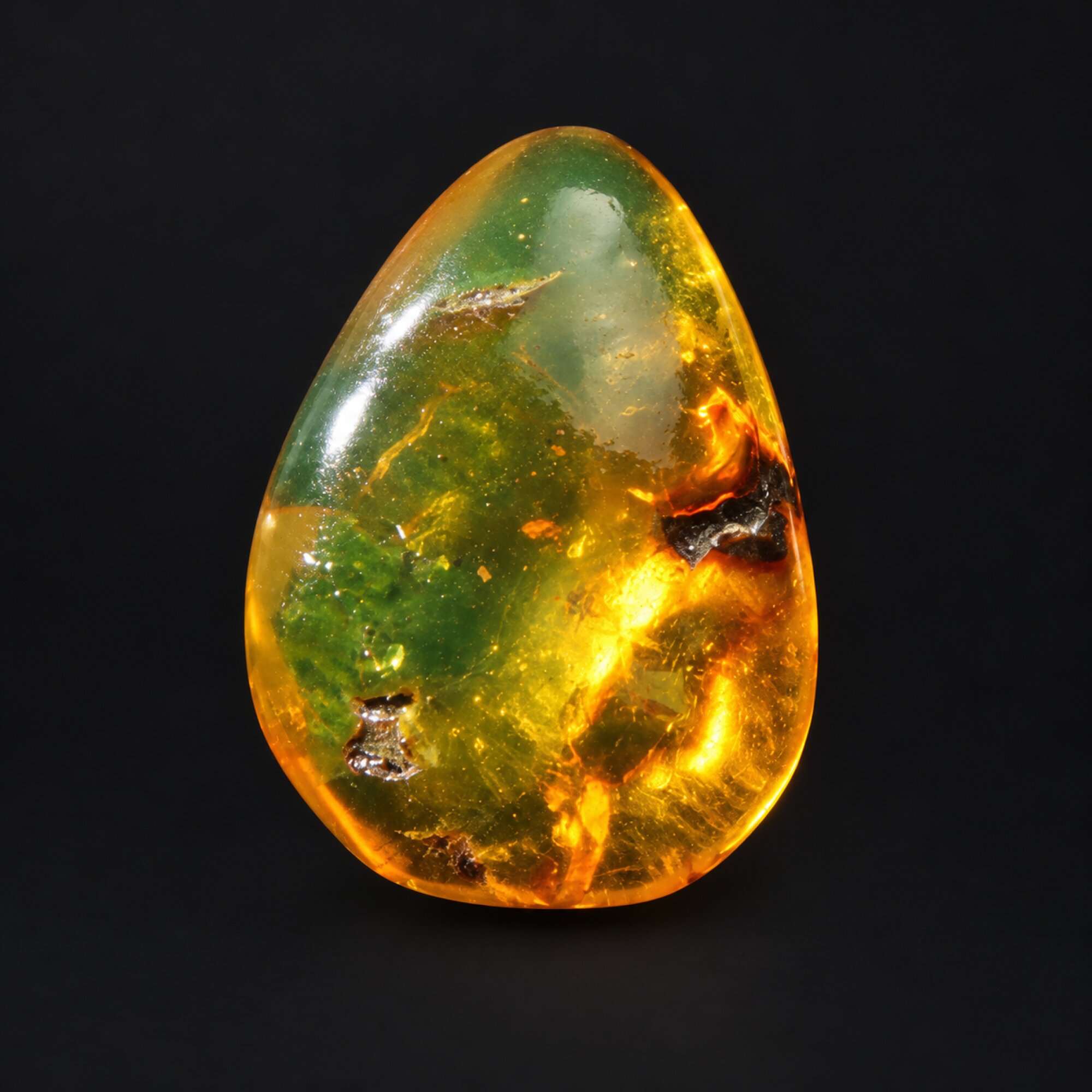 Pure natural green yellow polished Dominican amber 1.3g – photo 9