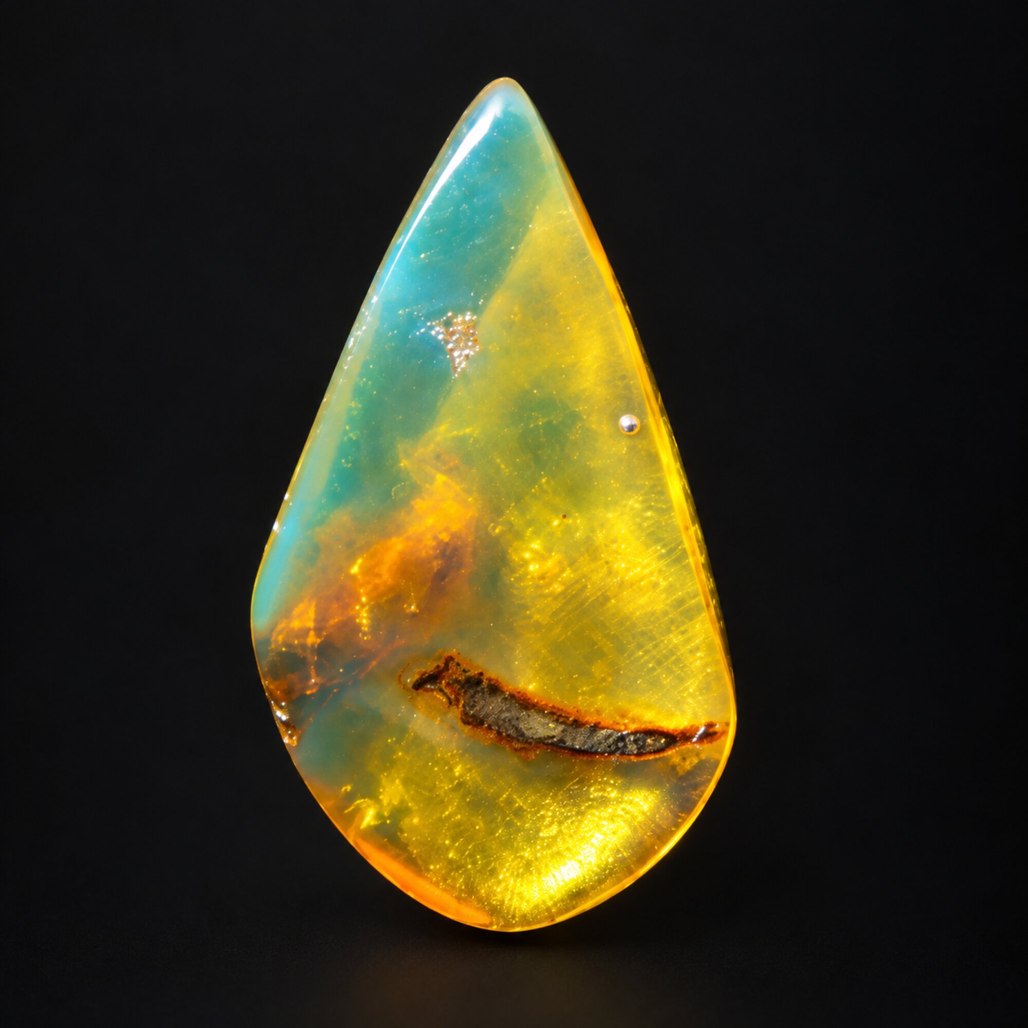 Pure natural blue yellow polished Dominican amber – photo 7