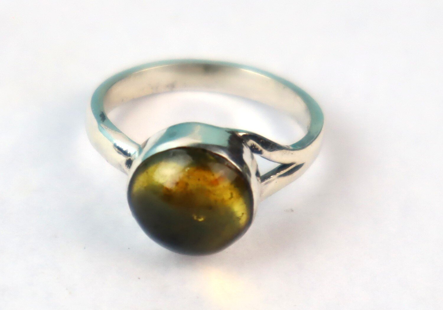 Lovely Natural Clear Sky Blue Amber .925 Sterling Silver Ring #6 free resizing – photo 10