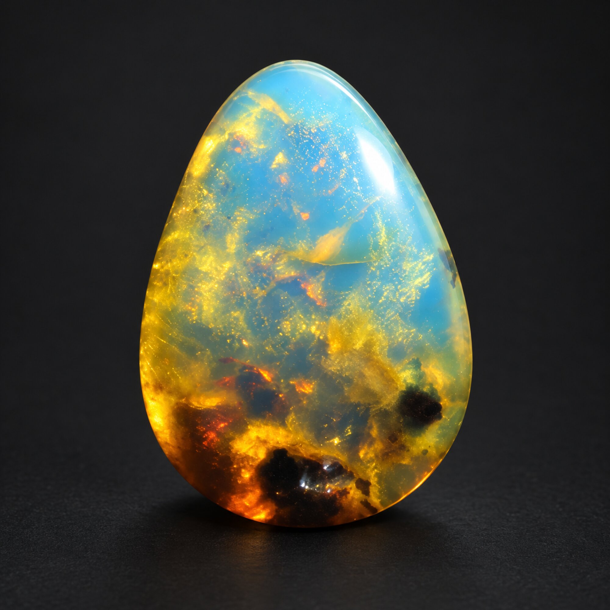 Natural orange blue polished Dominican amber – photo 3