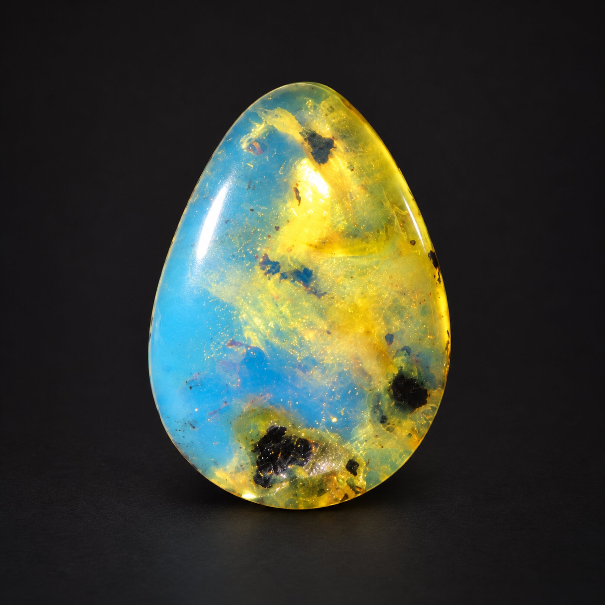 Natural orange blue polished Dominican amber – photo 5