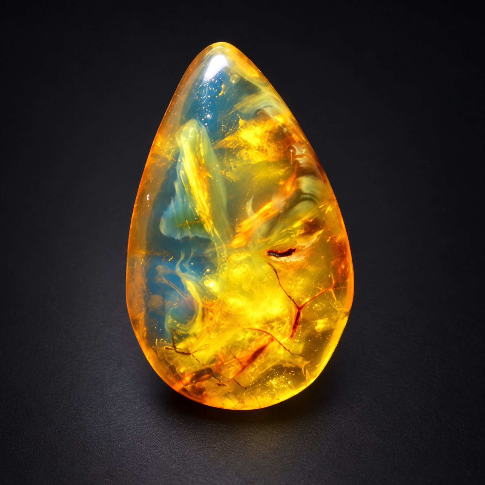 Natural orange blue polished Dominican amber – photo 8
