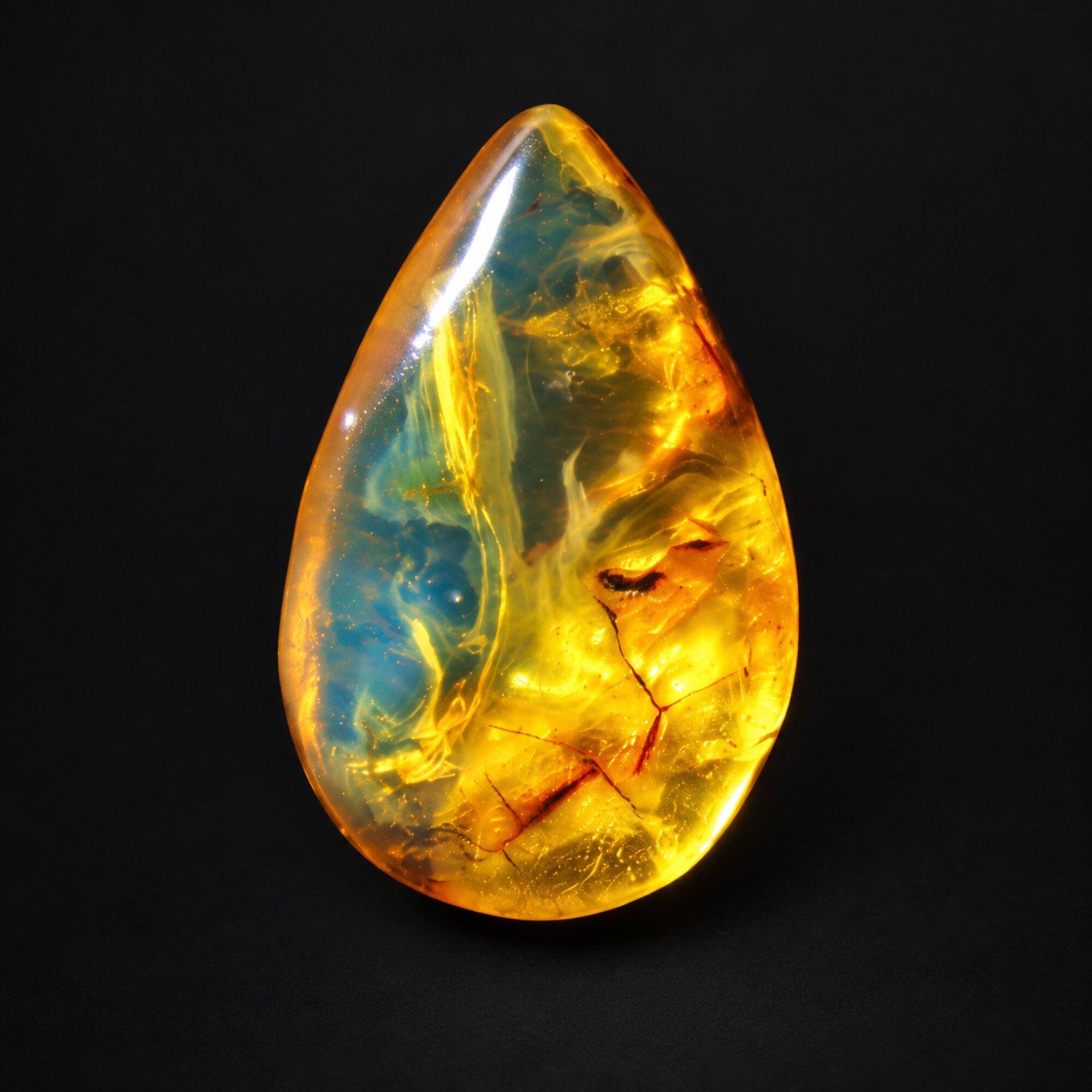 Natural orange blue polished Dominican amber – photo 9