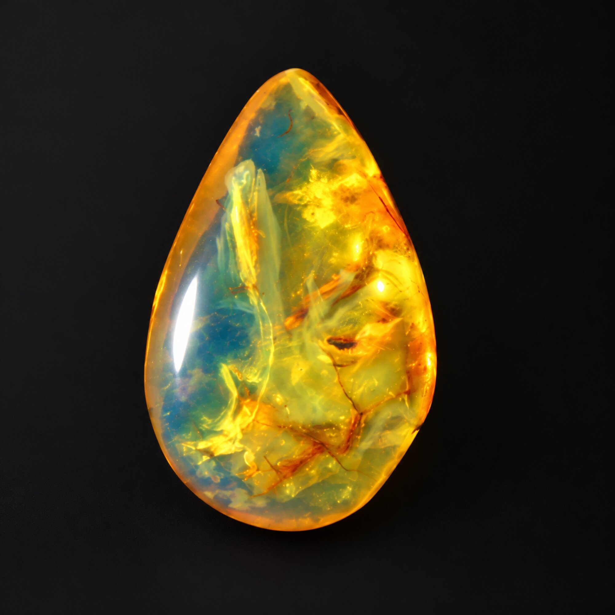 Natural orange blue polished Dominican amber – photo 10
