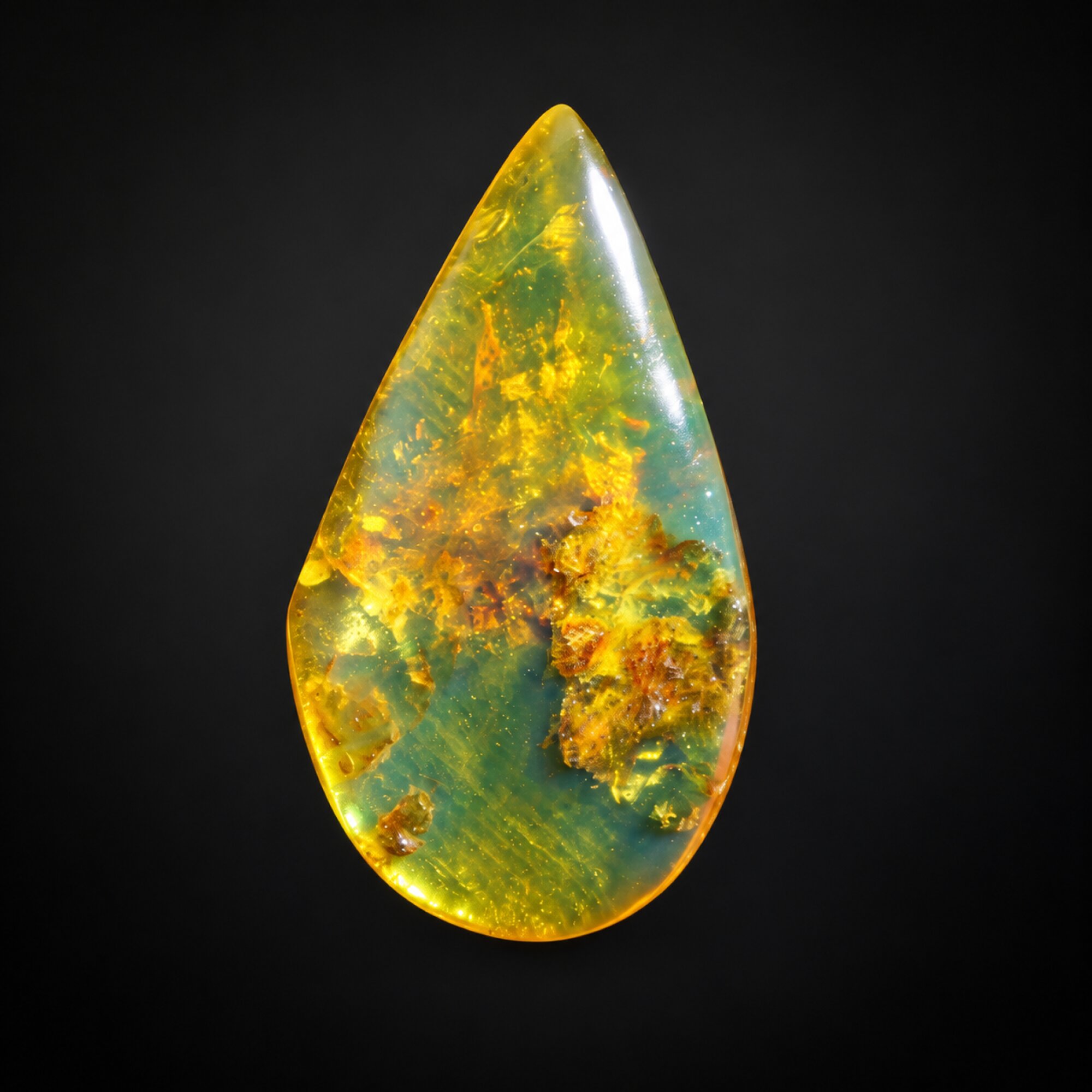 Natural yellow blue polished Dominican amber – photo 5