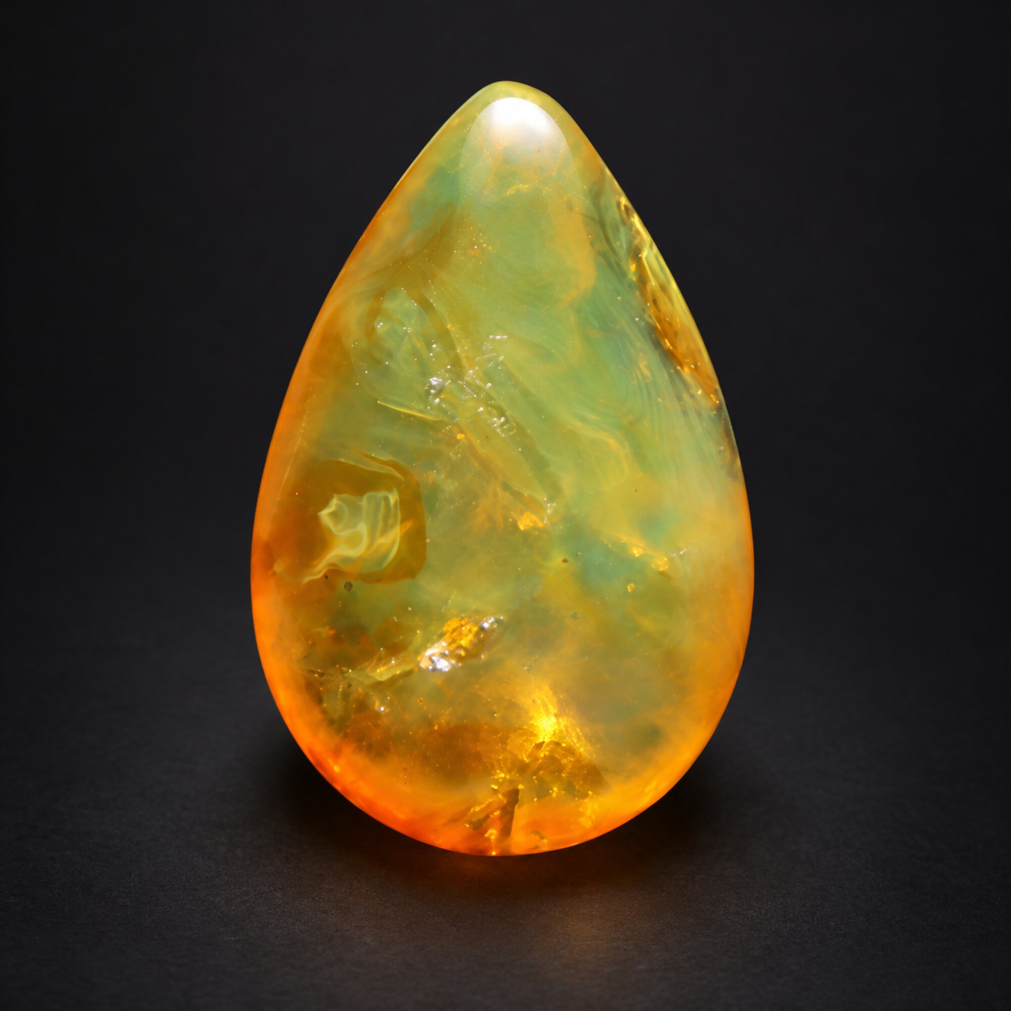 Earth crafted yellow green polished Dominican amber – photo 5