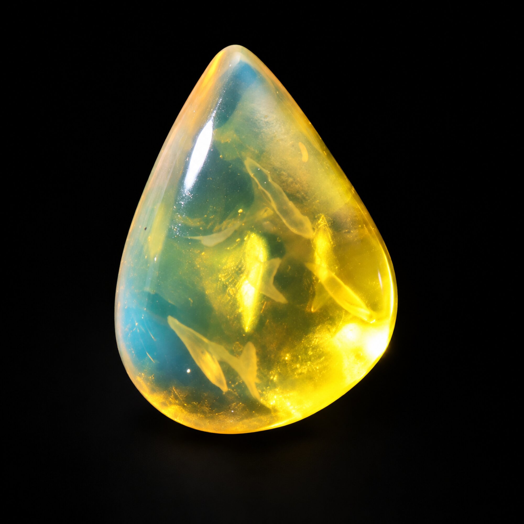Earth crafted blue green polished Dominican amber – photo 8