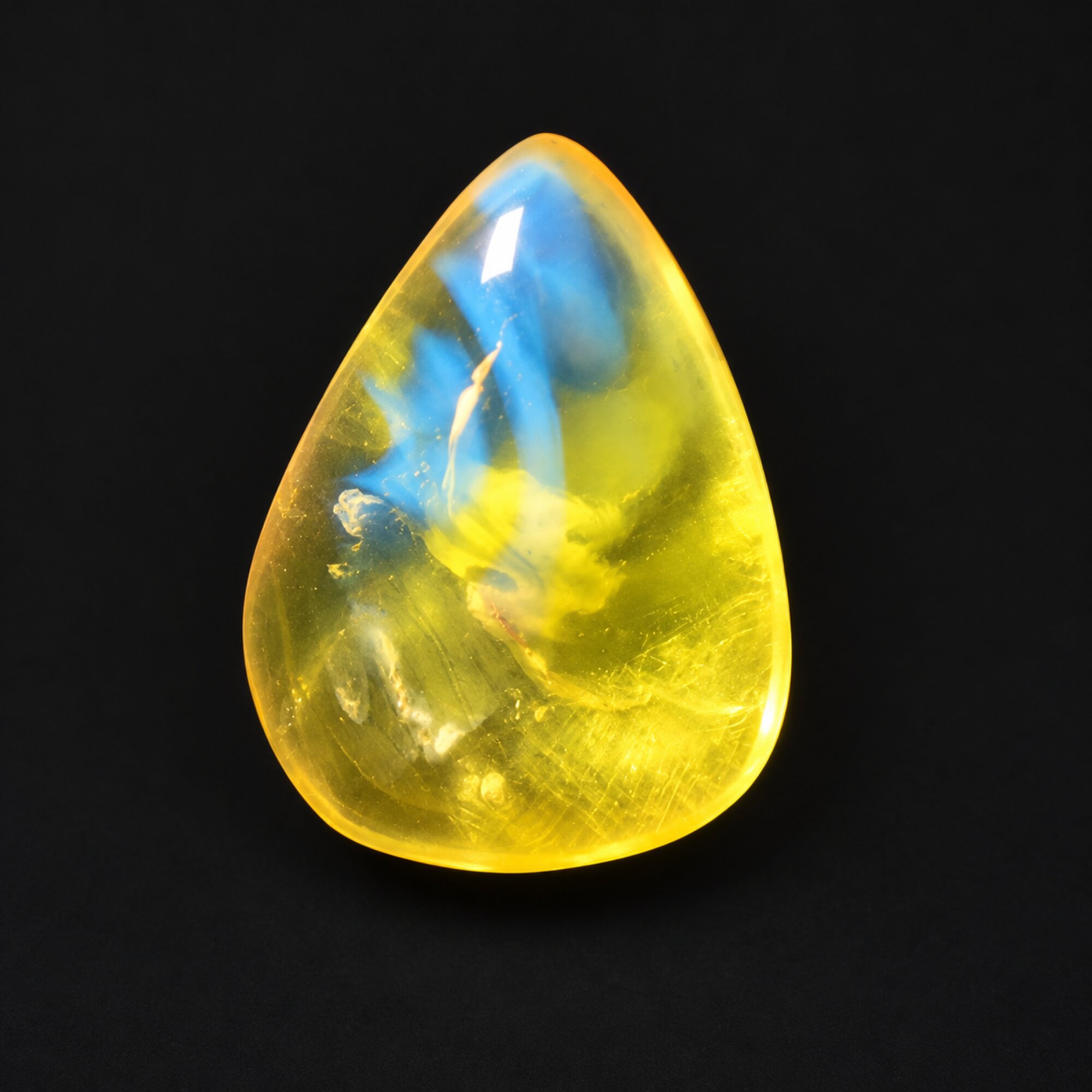 Genuine blue green polished Dominican amber – photo 2