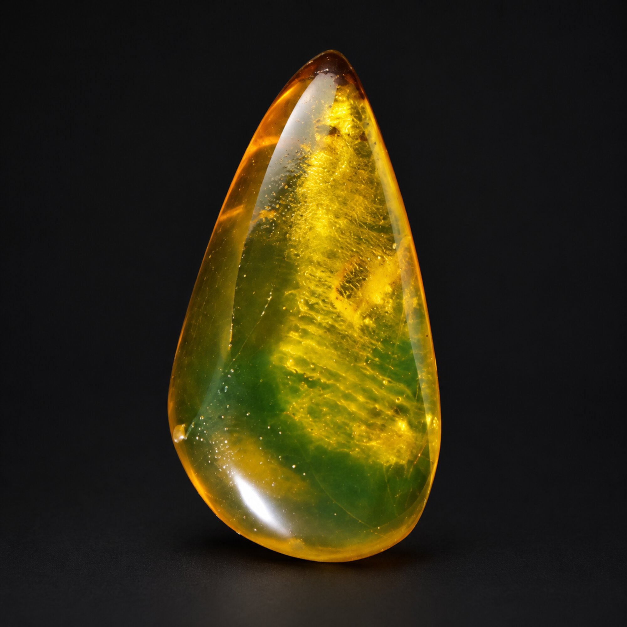 Genuine yellow green polished Dominican amber – photo 2