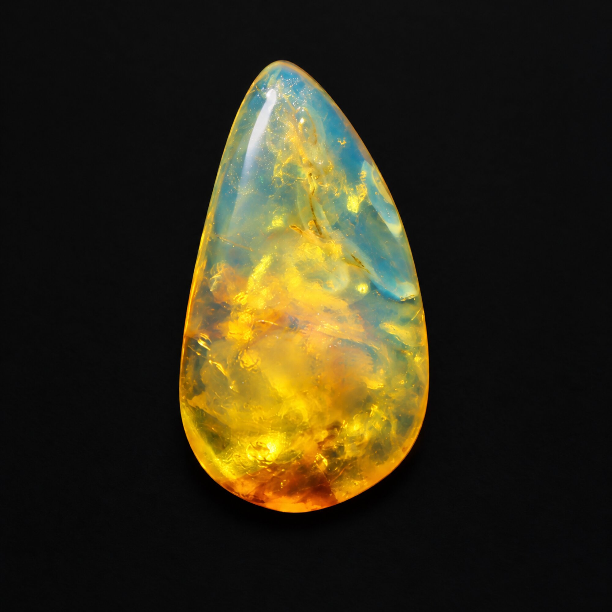 Natural yellow blue polished Dominican amber – photo 3