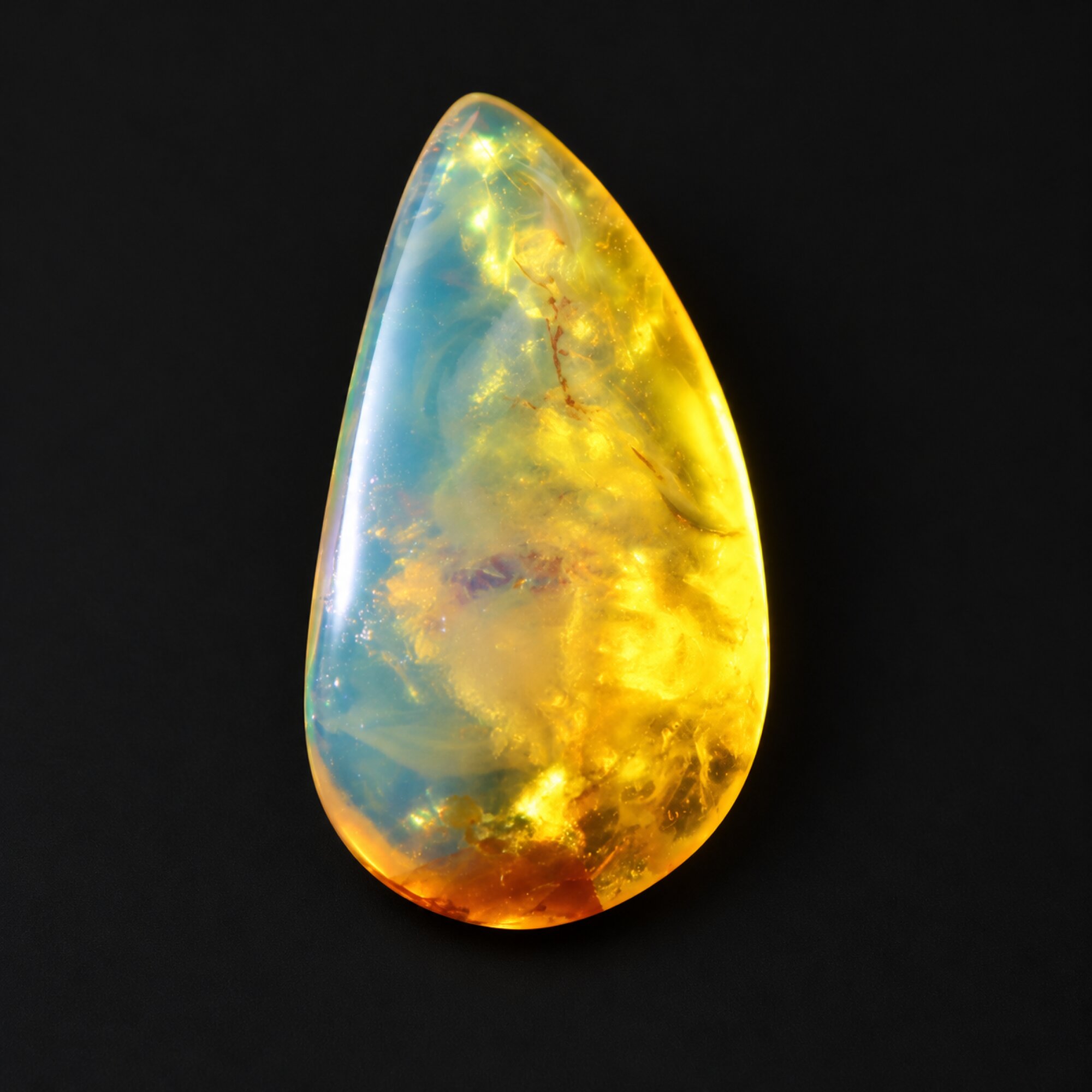 Natural yellow blue polished Dominican amber – photo 6