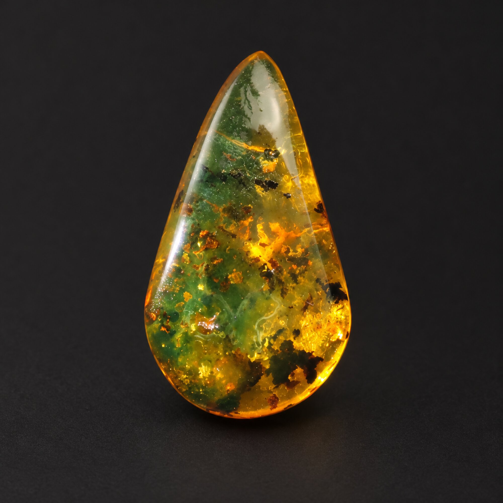 Handcrafted green blue polished Dominican amber – photo 7