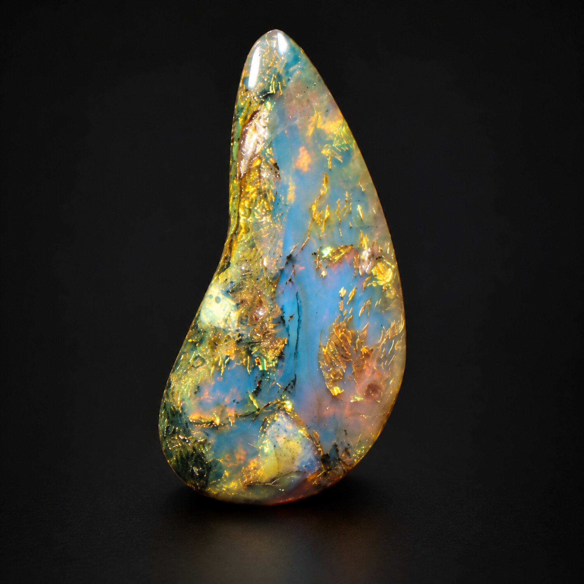 Pure natural deep blue polished Dominican amber – photo 7