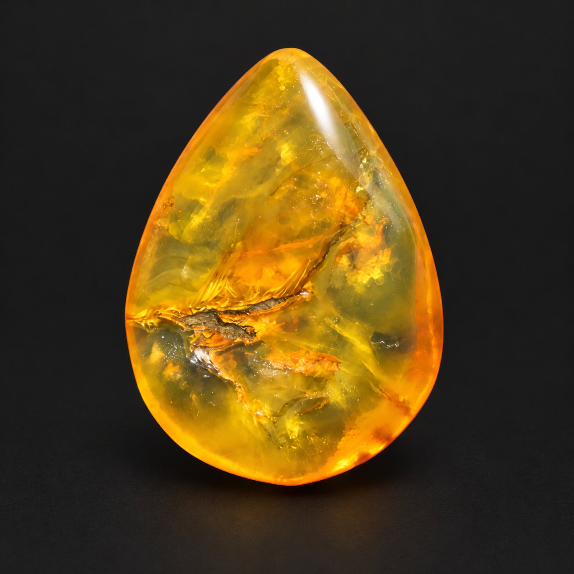 Pure natural orange green polished Dominican amber – photo 10