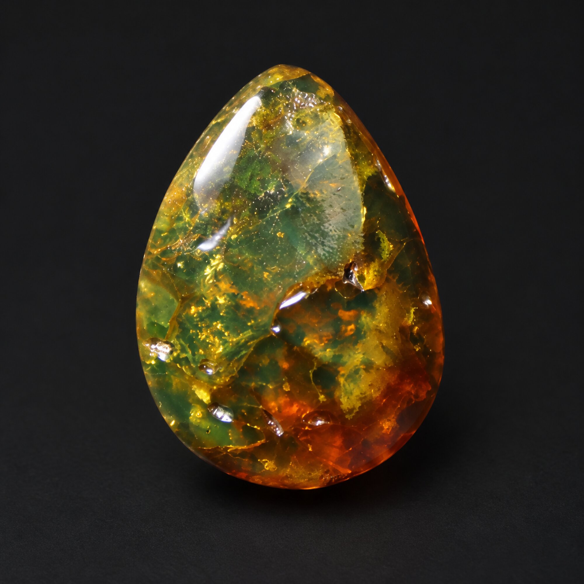 Natural orange green polished Dominican amber – photo 7