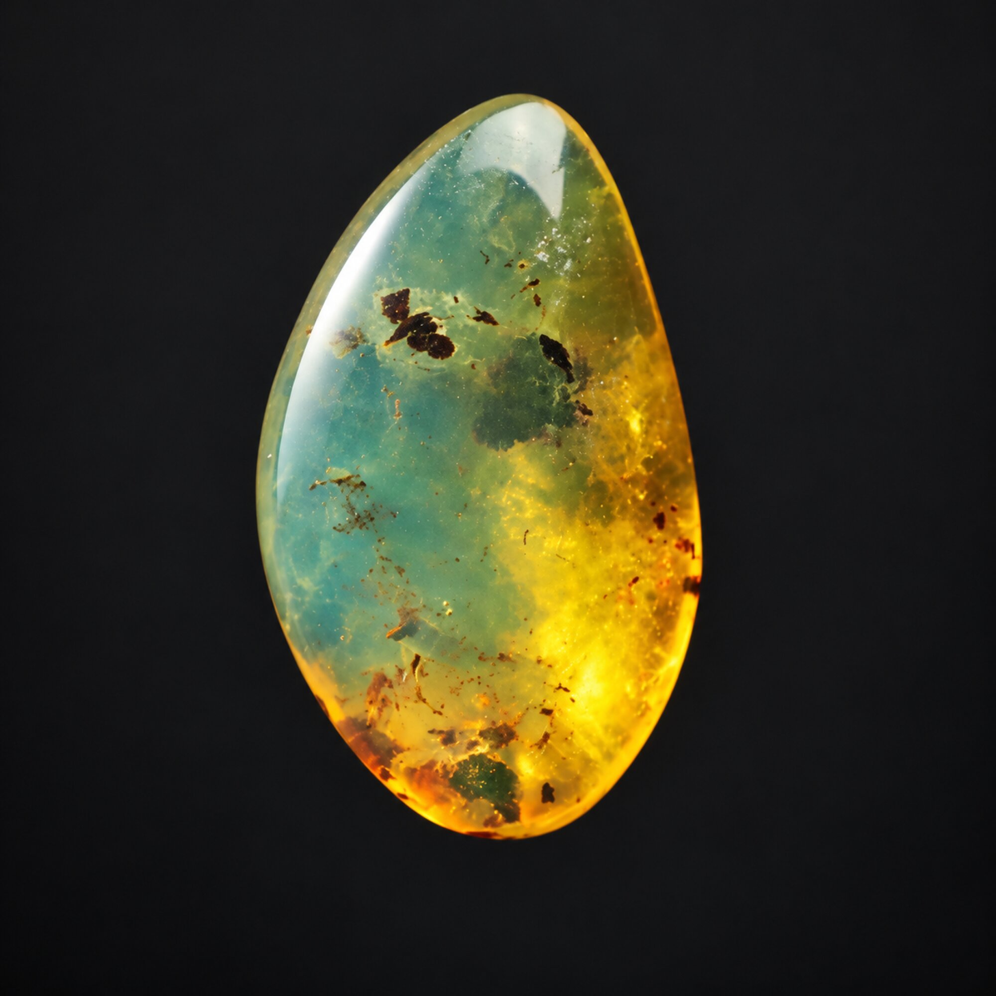 Natural green blue polished Dominican amber – photo 4
