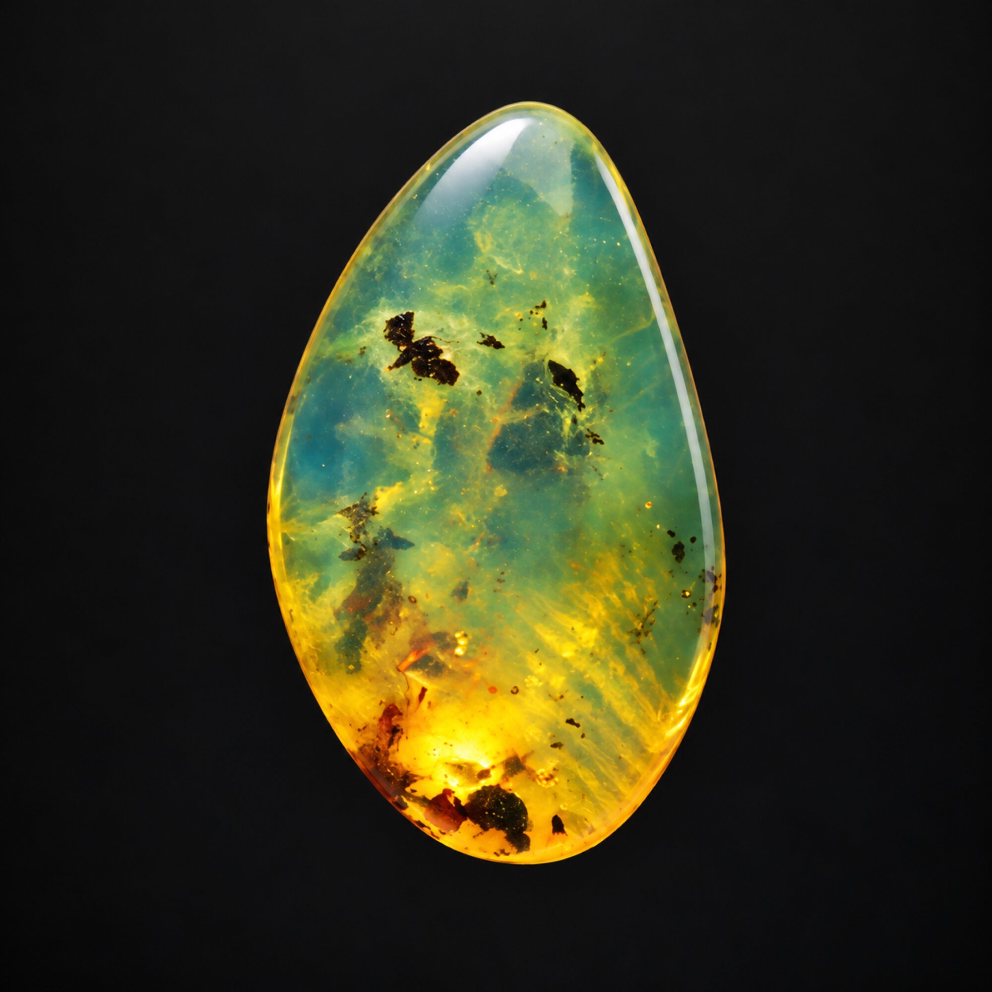 Natural green blue polished Dominican amber – photo 9