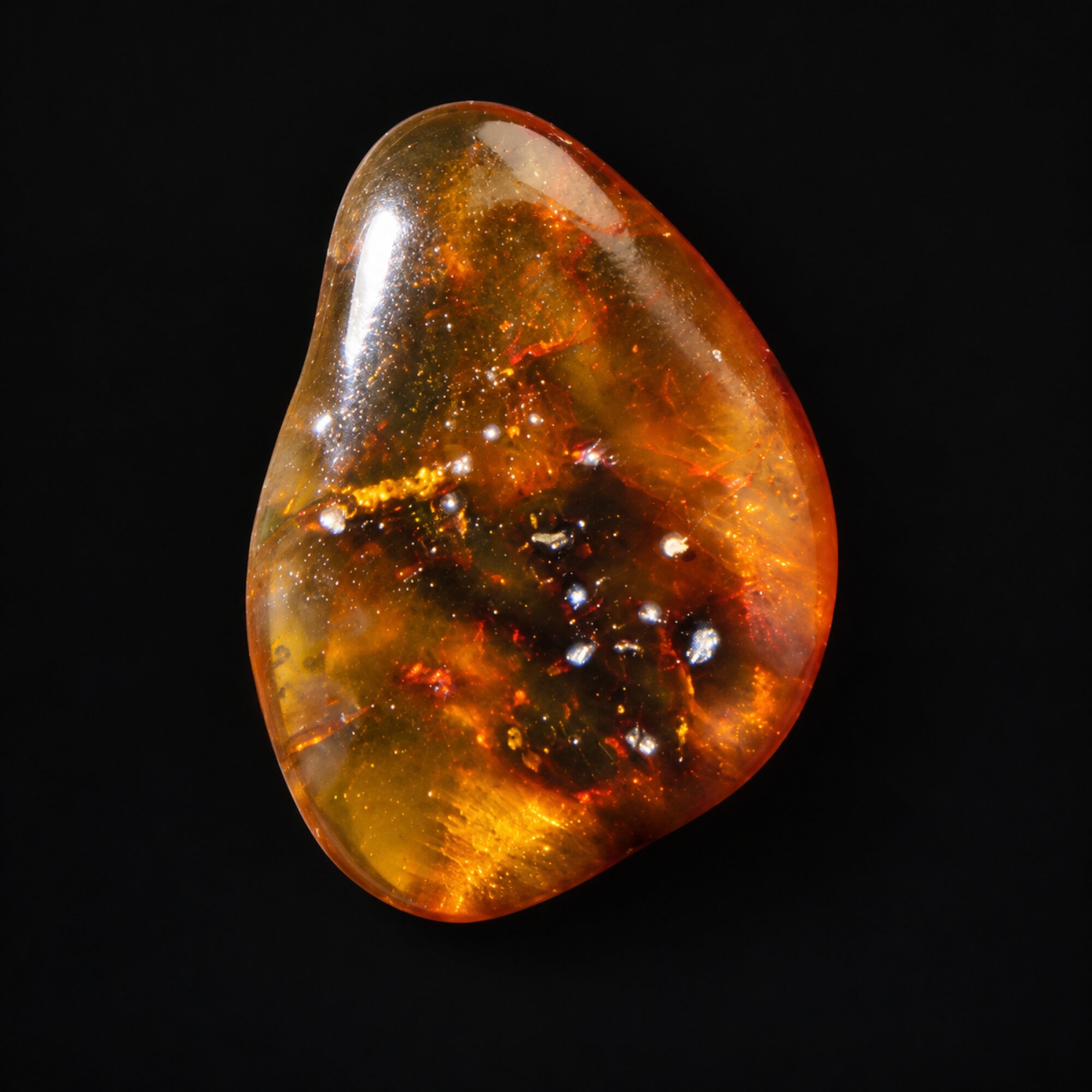 Natural yellow red polished Dominican amber – photo 2