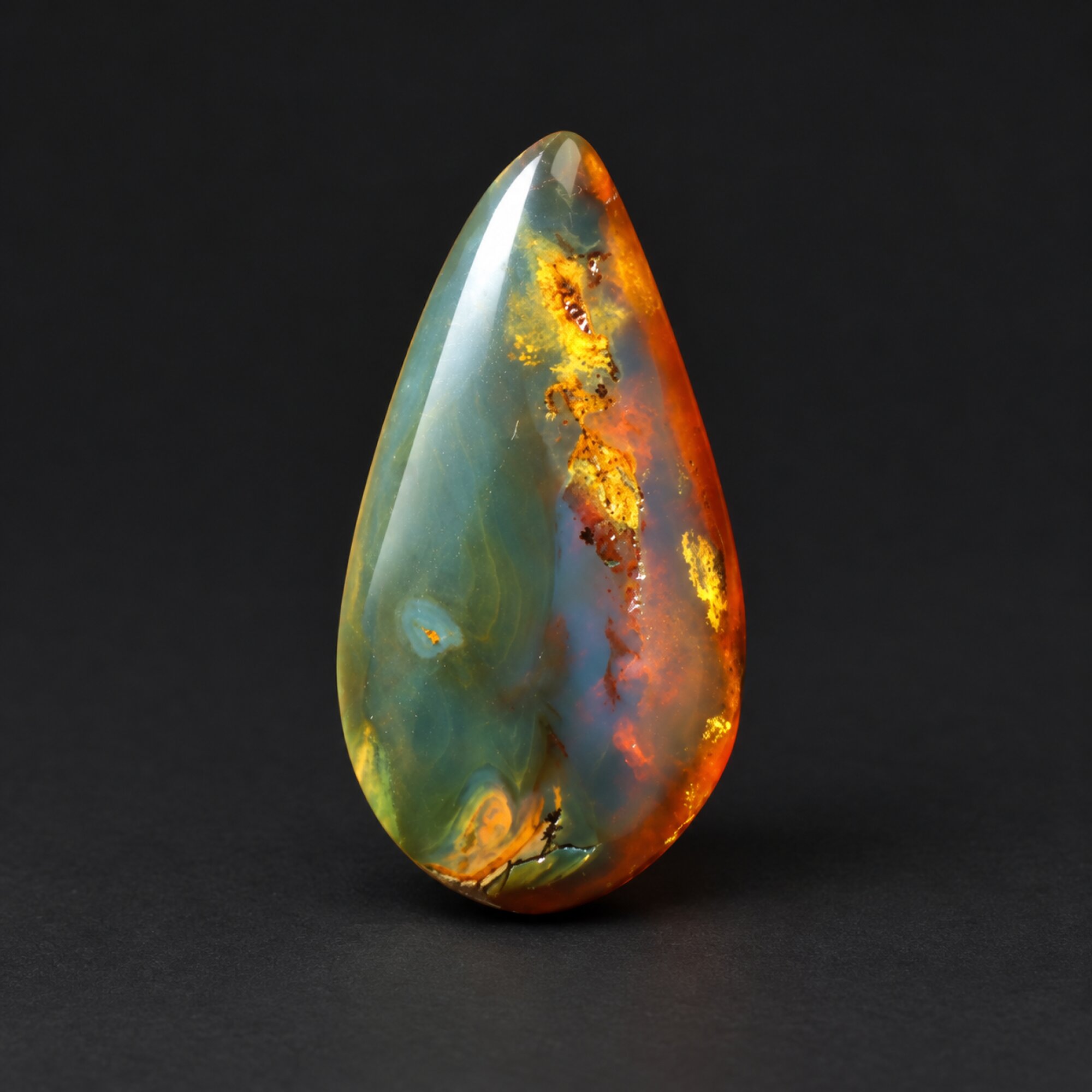 Natural red blue polished Dominican amber – photo 3