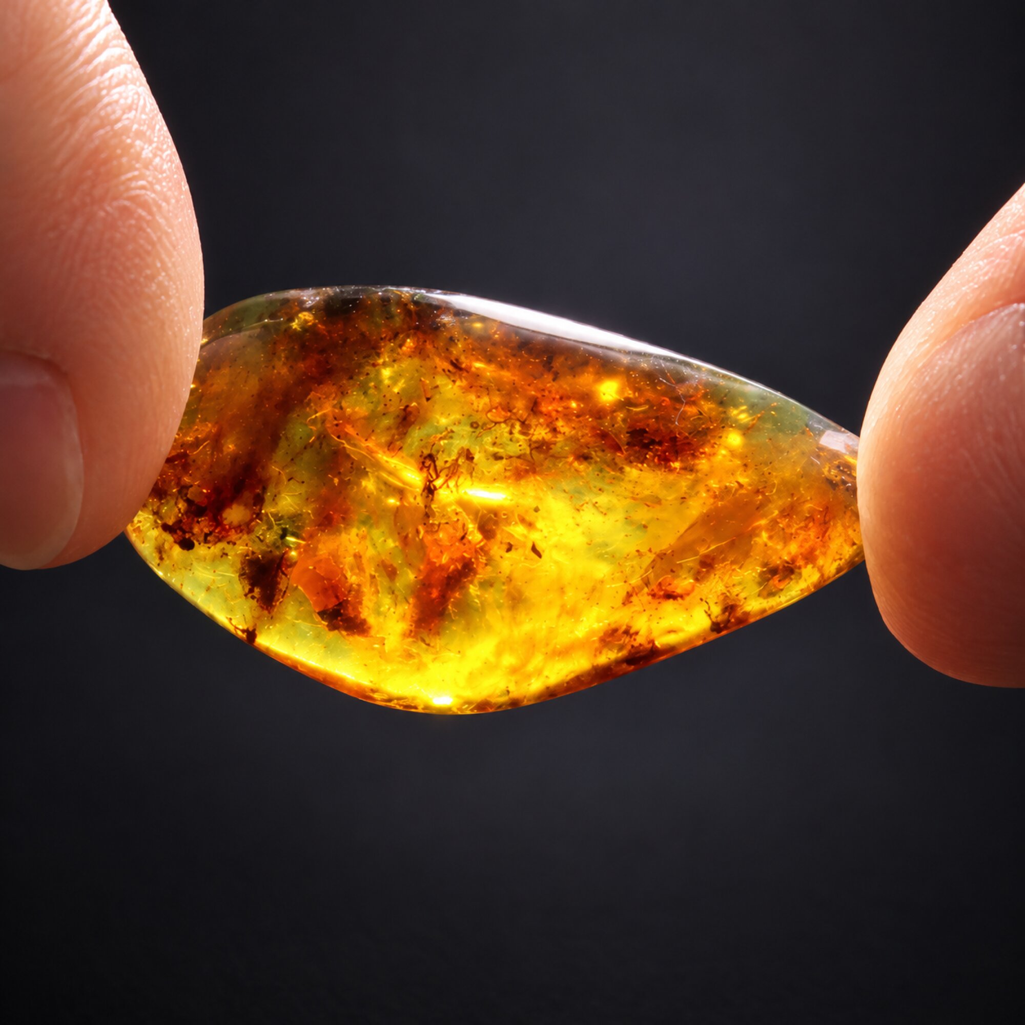 Authentic red orange green polished Dominican amber – photo 5