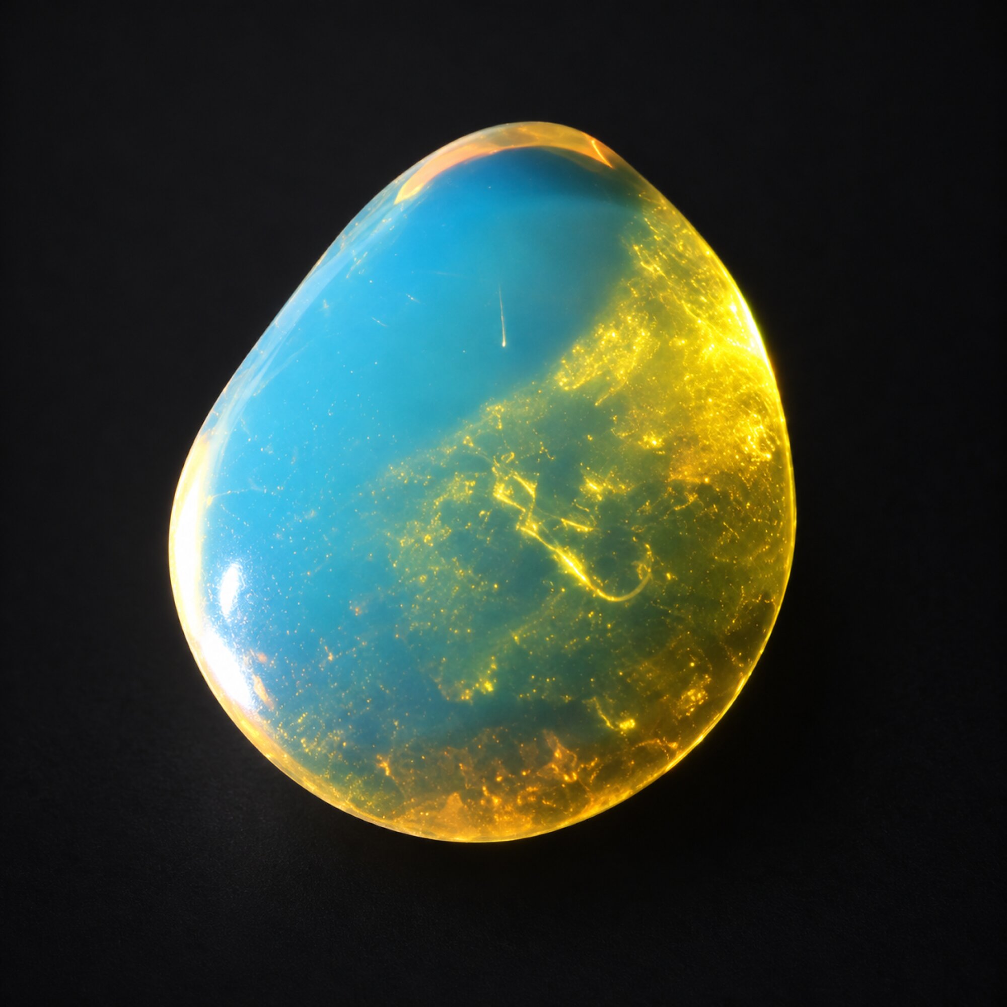 Authentic sky bkue Dominican amber cabochon – photo 6