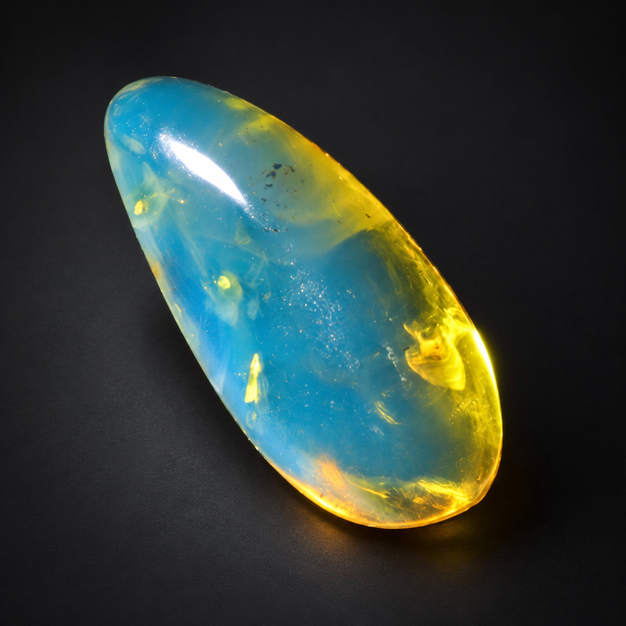 Genuine sky blue Dominican amber cabochon