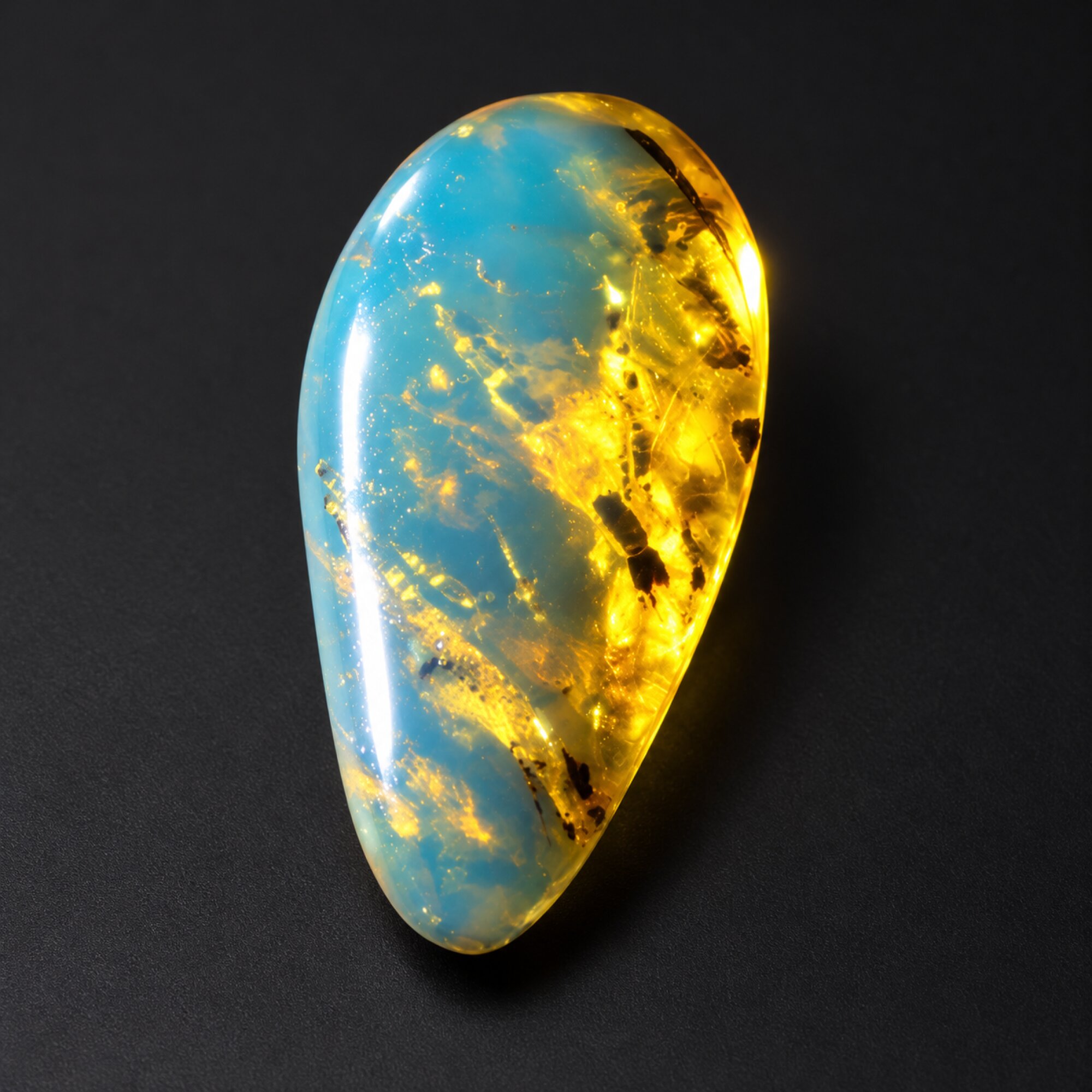 Genuine sky blue Dominican amber cabochon – photo 3